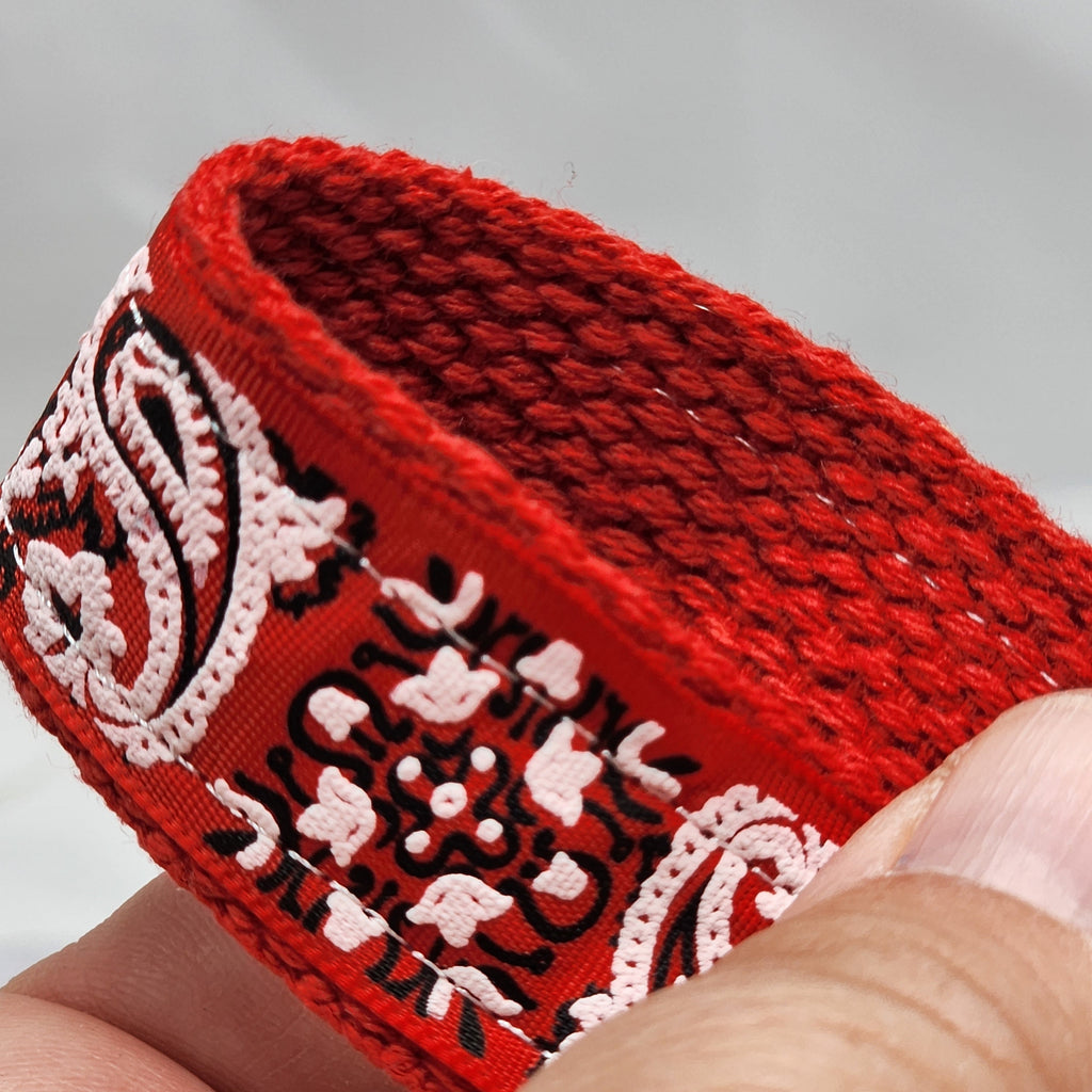Bandana Red Paisley Key Fob Wristlet - Cotton Keychain
