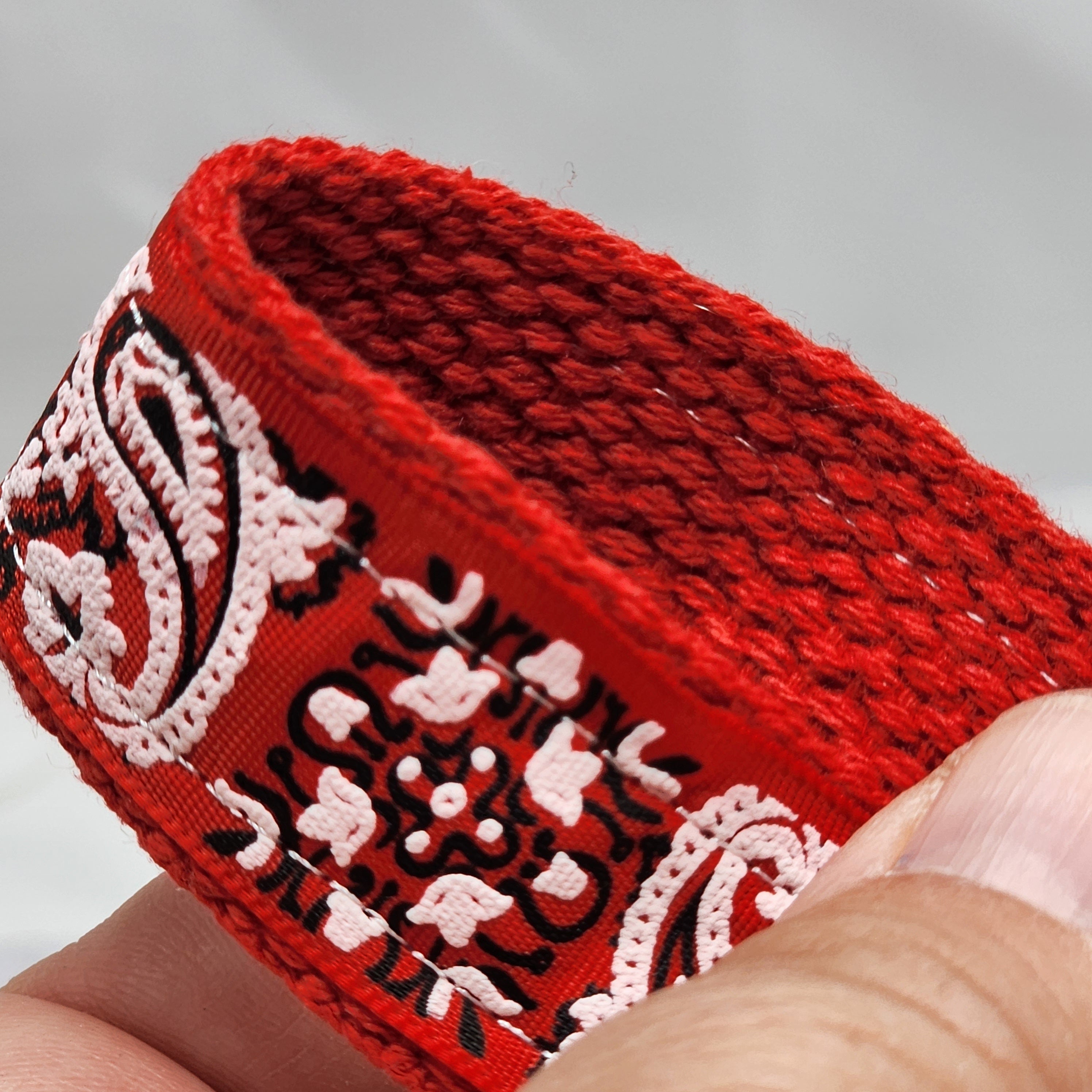 Bandana Red Paisley Key Fob Wristlet - Cotton Keychain
