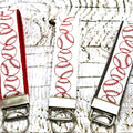 Baseball Print Key Fob Wristlet: Cotton Keychain
