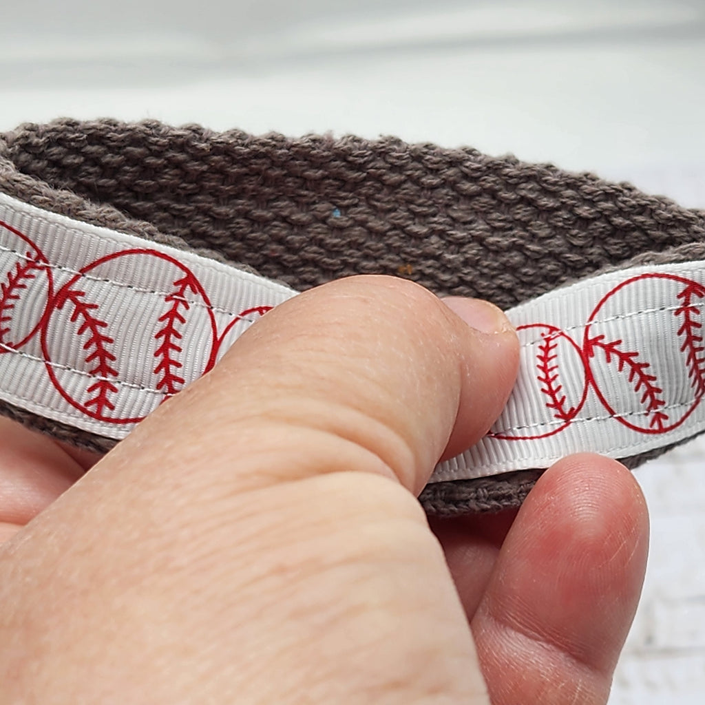 Baseball Print Key Fob Wristlet: Cotton Keychain