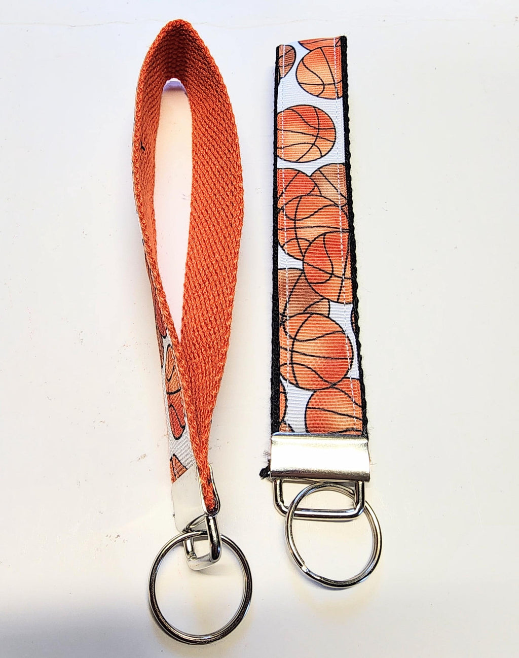 Basketball 2 Print Key Fob Wristlet// Cotton KeyChain// Ribbon key fob wristlet//Stubby keychaing//Stubby Fob