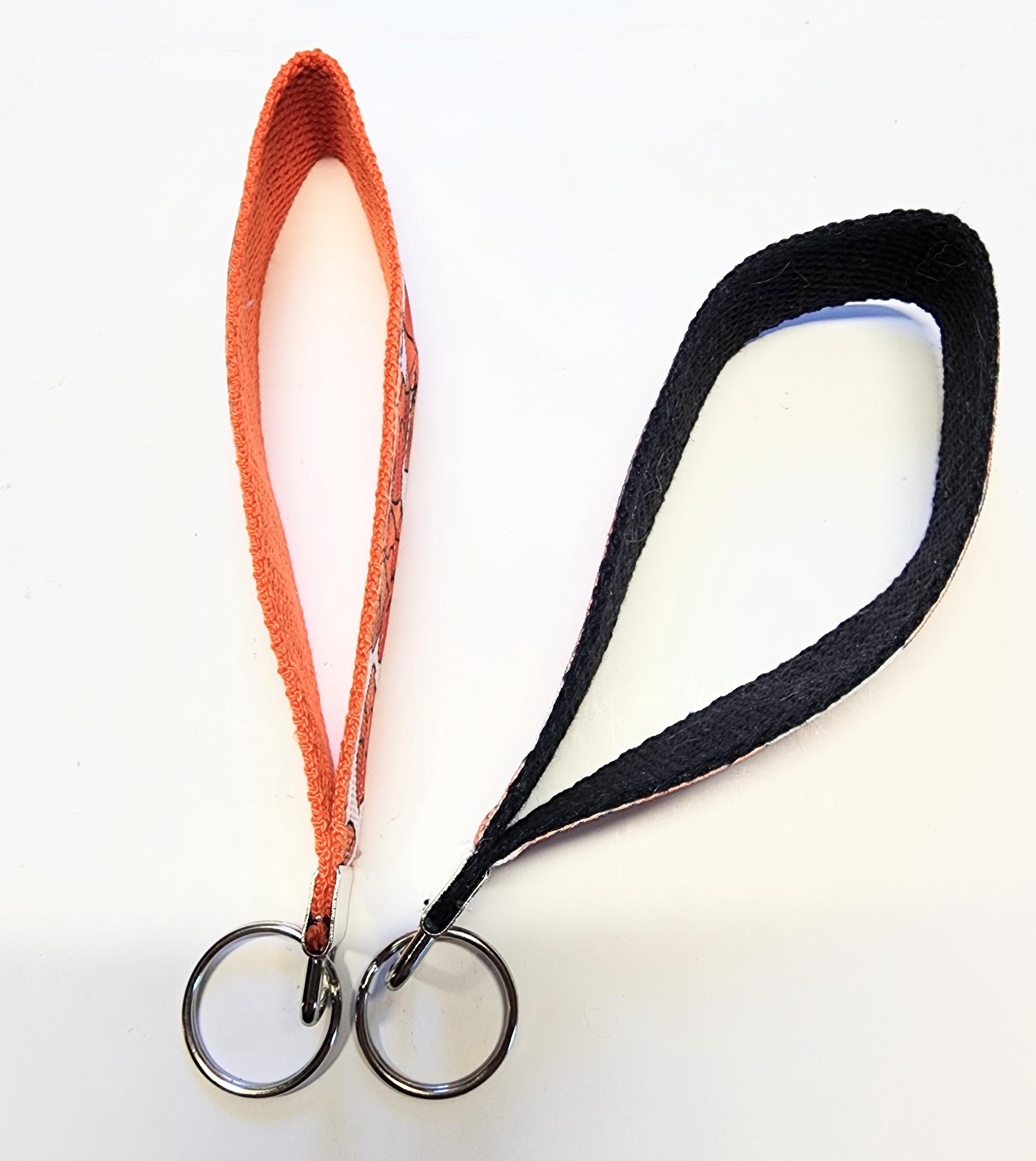 Basketball 2 Print Key Fob Wristlet// Cotton KeyChain// Ribbon key fob wristlet//Stubby keychaing//Stubby Fob
