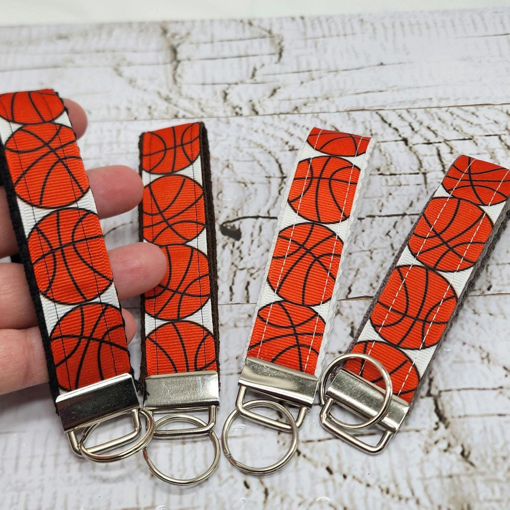 Basketball Print Key Fob Wristlet - Cotton Keychain