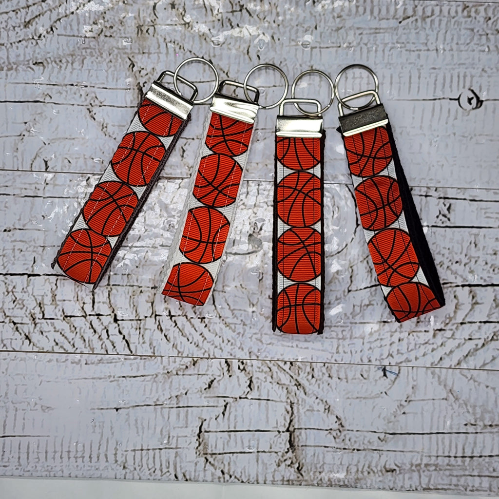 Basketball Print Key Fob Wristlet - Cotton Keychain
