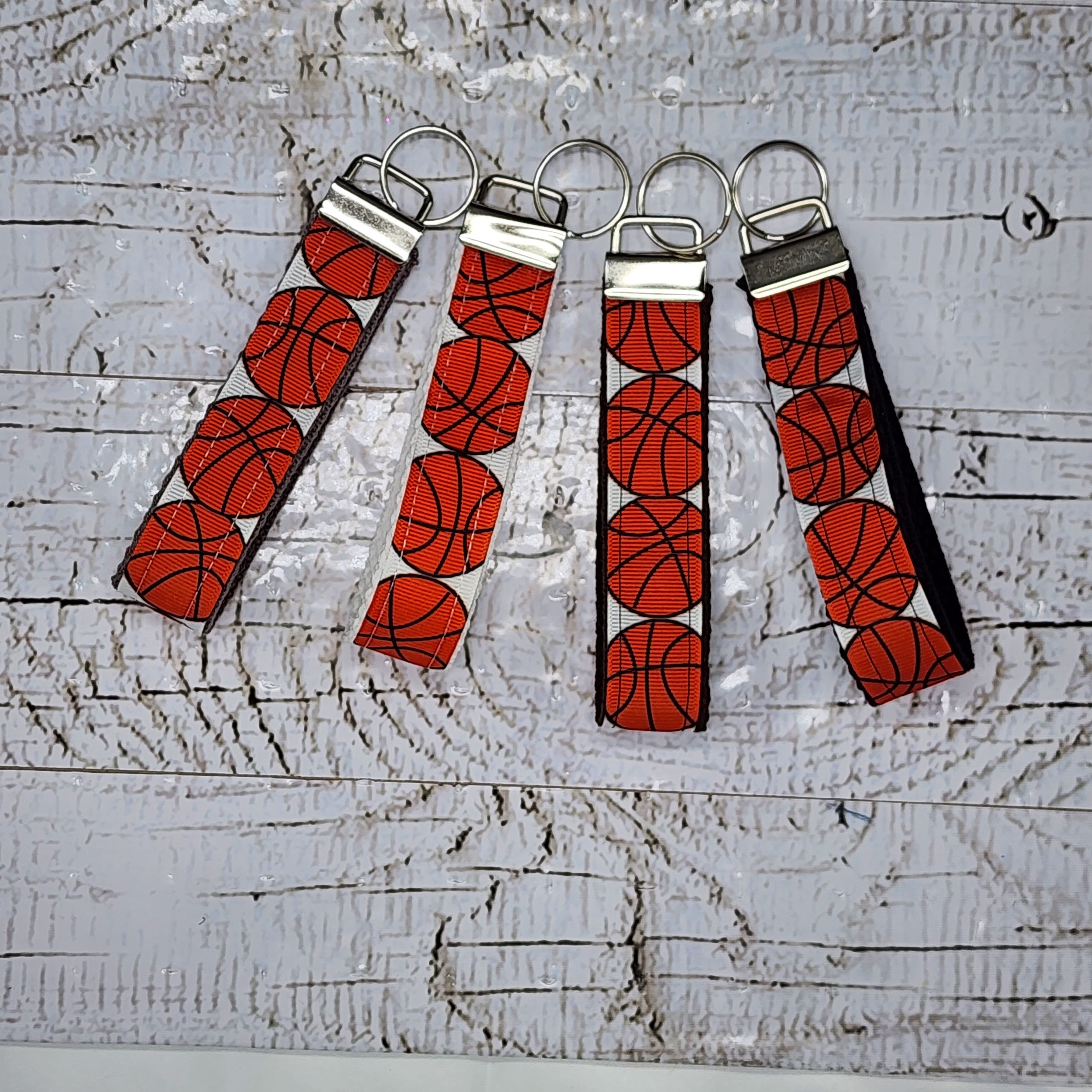 Basketball Print Key Fob Wristlet - Cotton Keychain