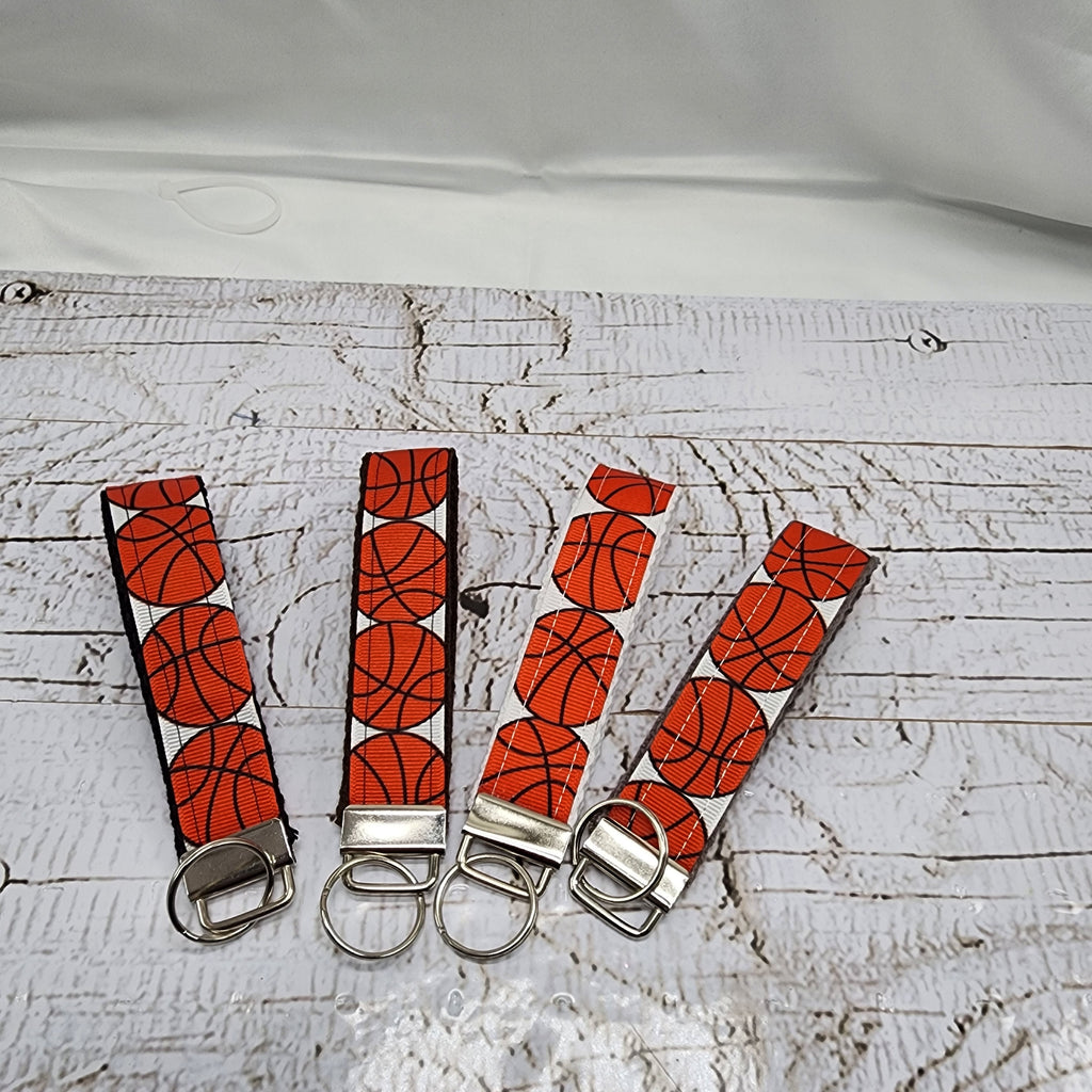 Basketball Print Key Fob Wristlet - Cotton Keychain