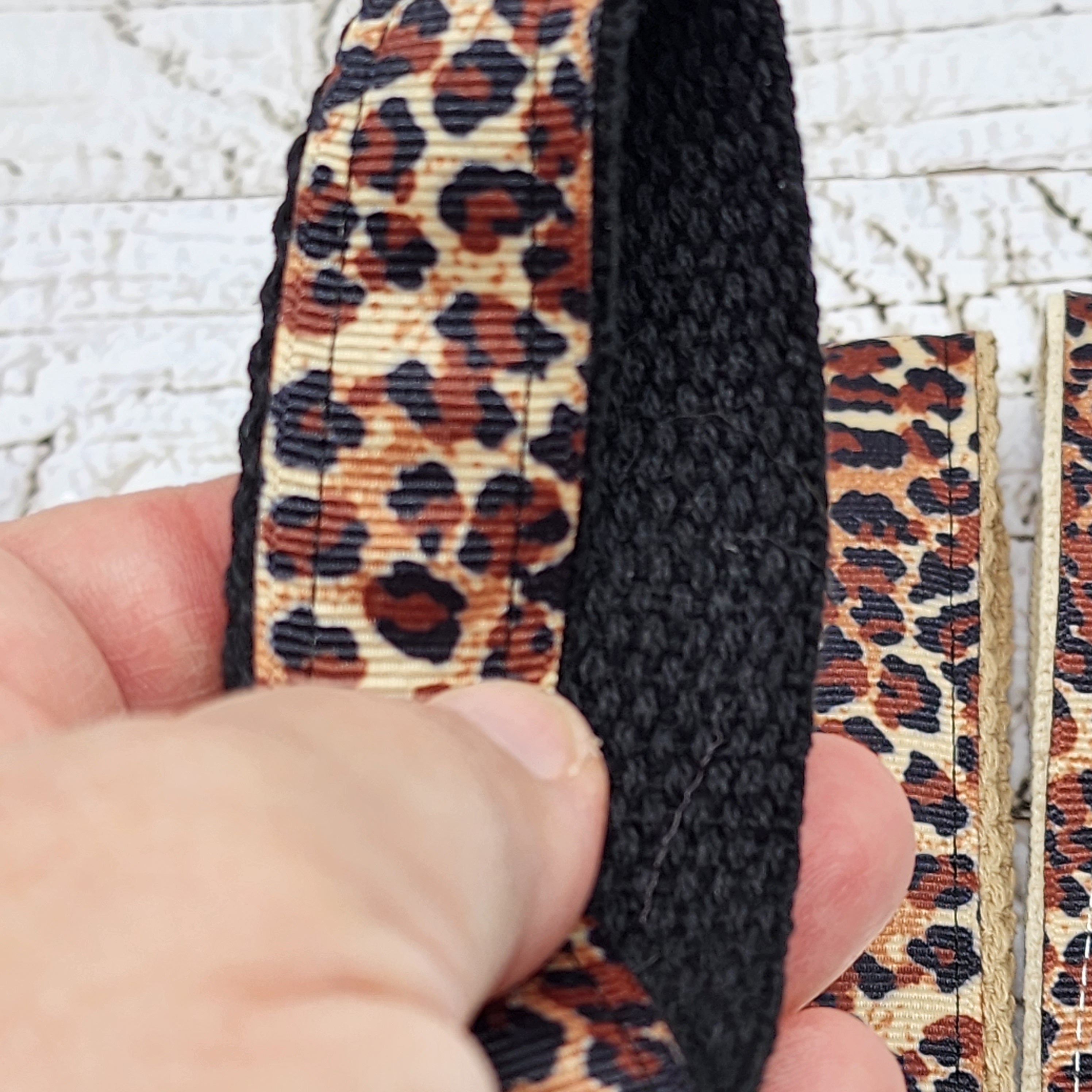 Cheetah Print Cotton Ribbon Key Fob Wristlet