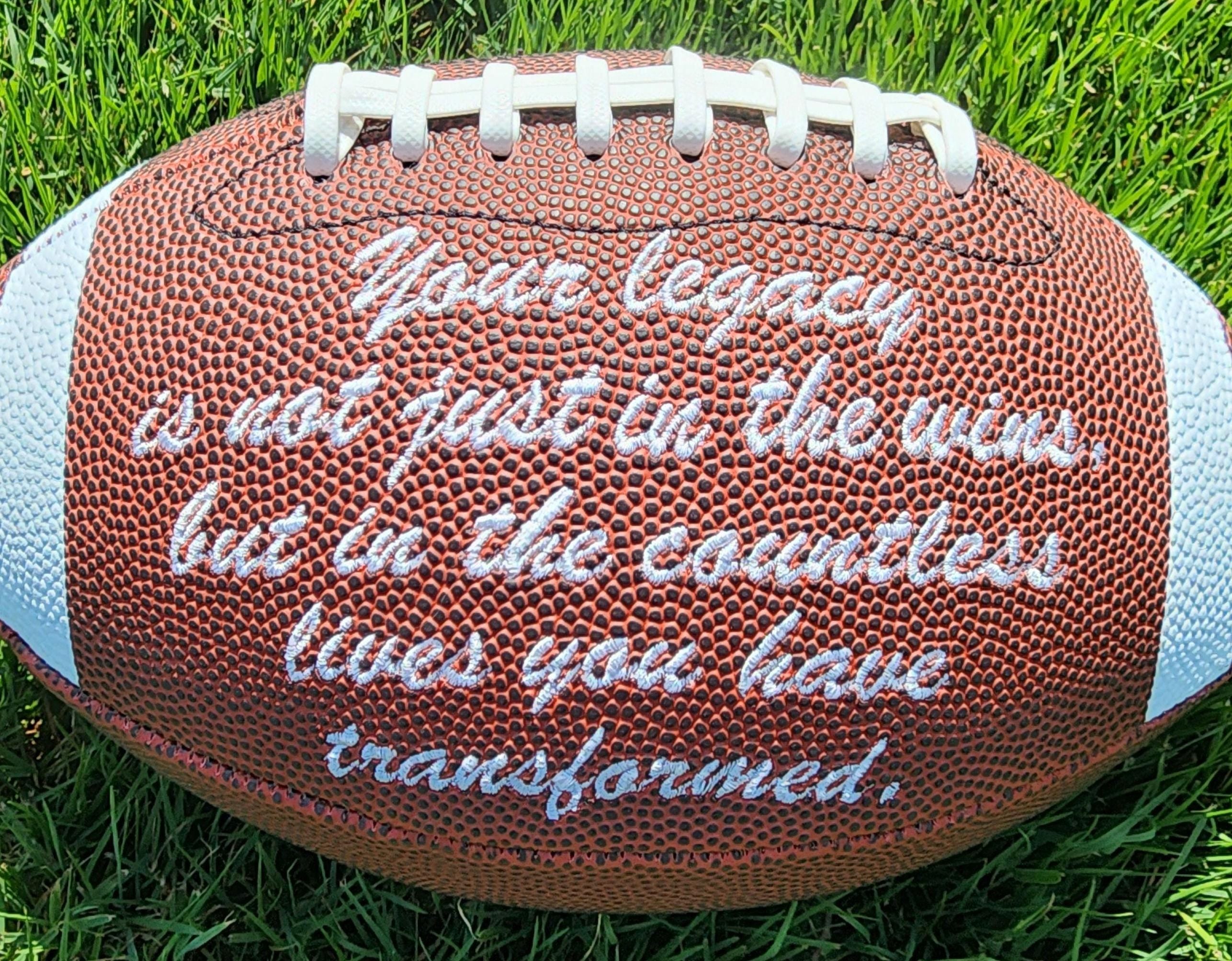 Coaches Gift//Custom Personalized Embroidered Football //Legacy football Gift// Keepsake ball // Coach gift// Memorabilia