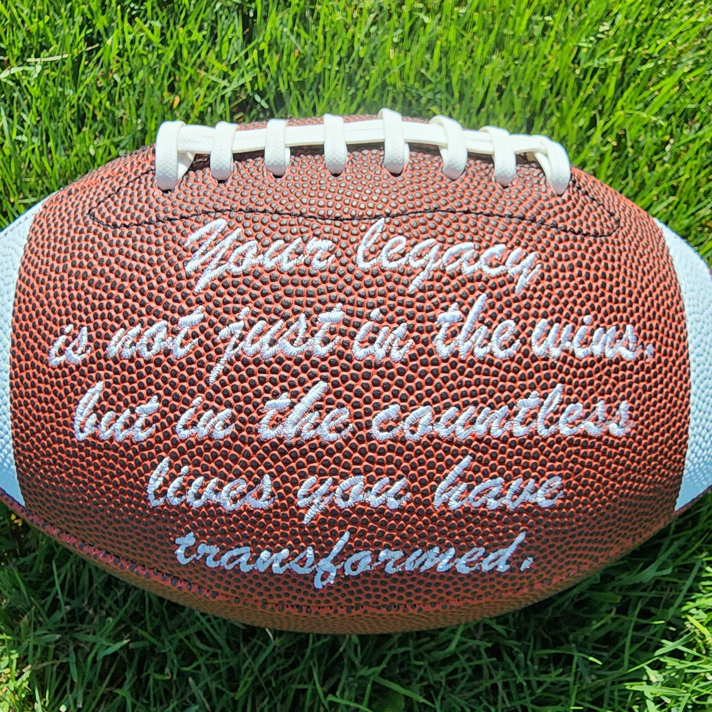 Coaches Gift//Custom Personalized Embroidered Football //Legacy football Gift// Keepsake ball // Coach gift// Memorabilia