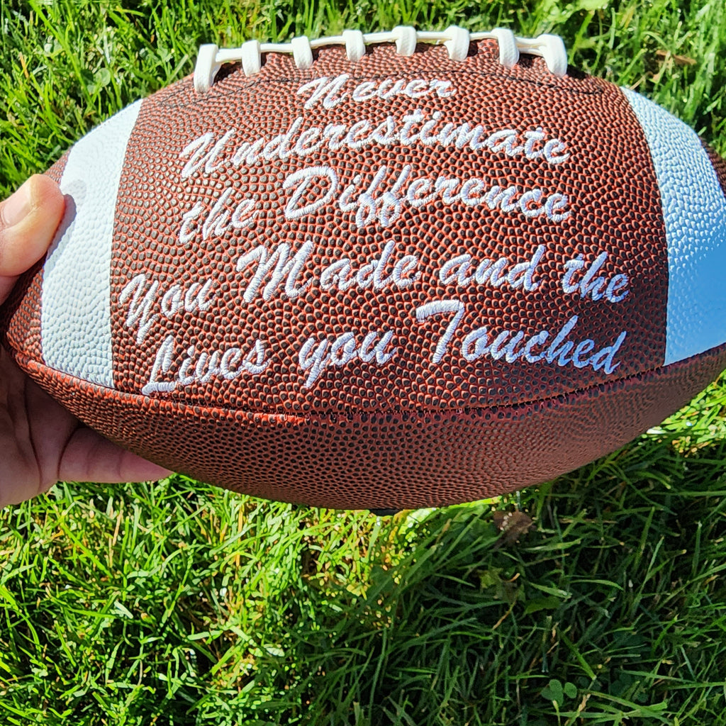 Coaches Gift//Custom Personalized Embroidered Football // football Gift// Keepsake ball // Coach gift// Memorabilia