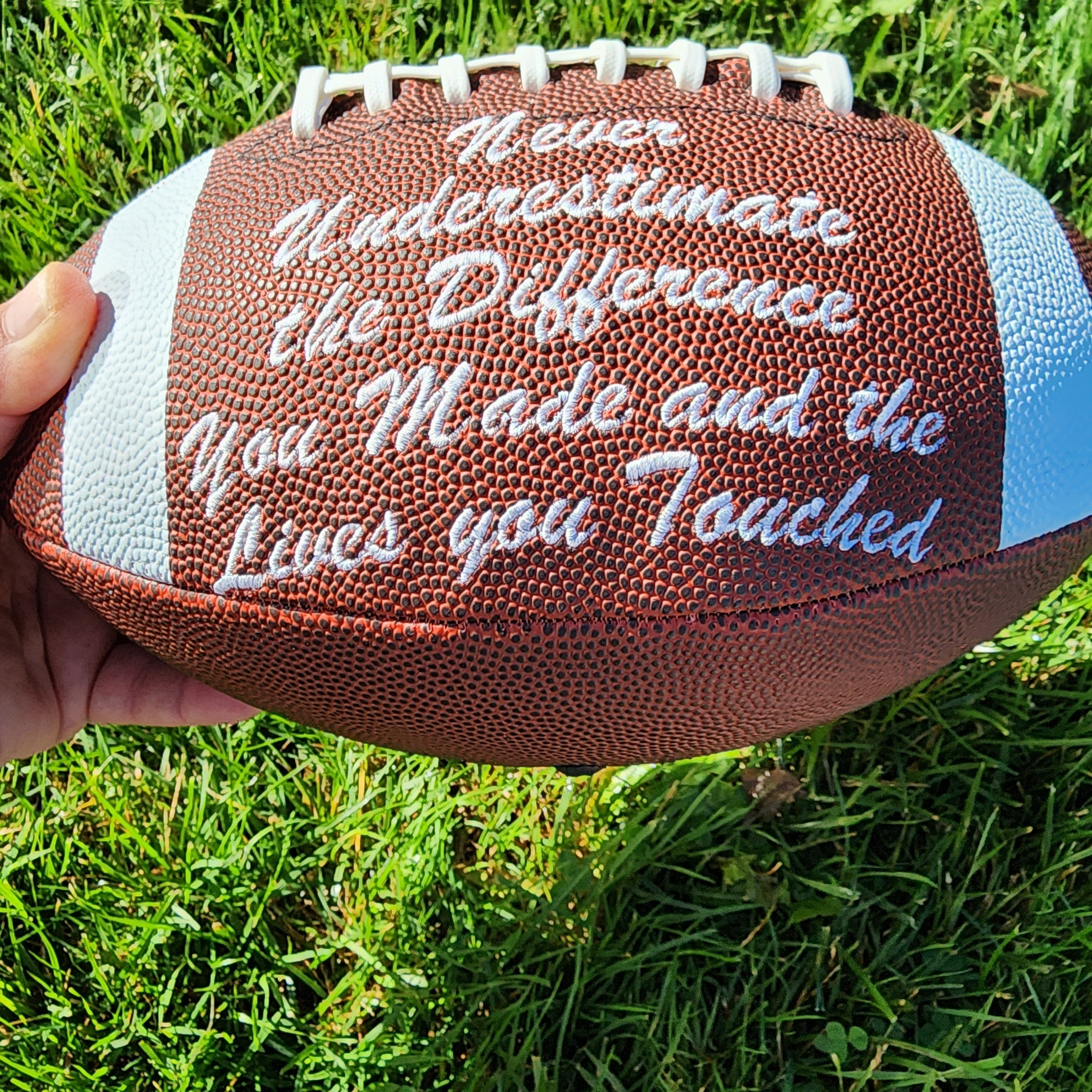 Coaches Gift//Custom Personalized Embroidered Football // football Gift// Keepsake ball // Coach gift// Memorabilia