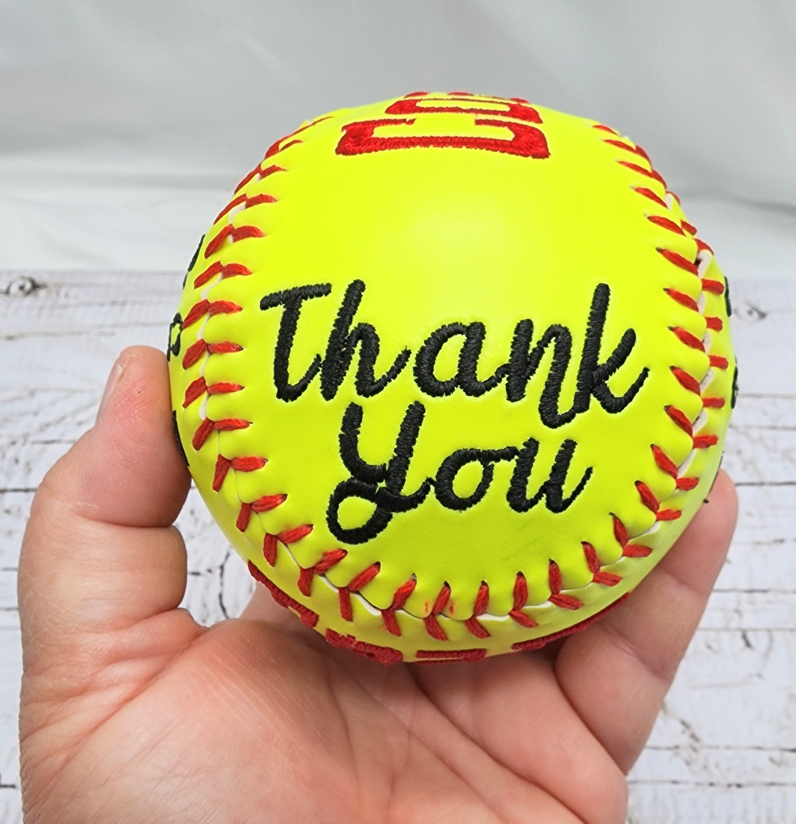 Coaches Gift//Custom Personalized Embroidered Softball // Softball Gift// Keepsake ball // Coach gift// Memorabilia