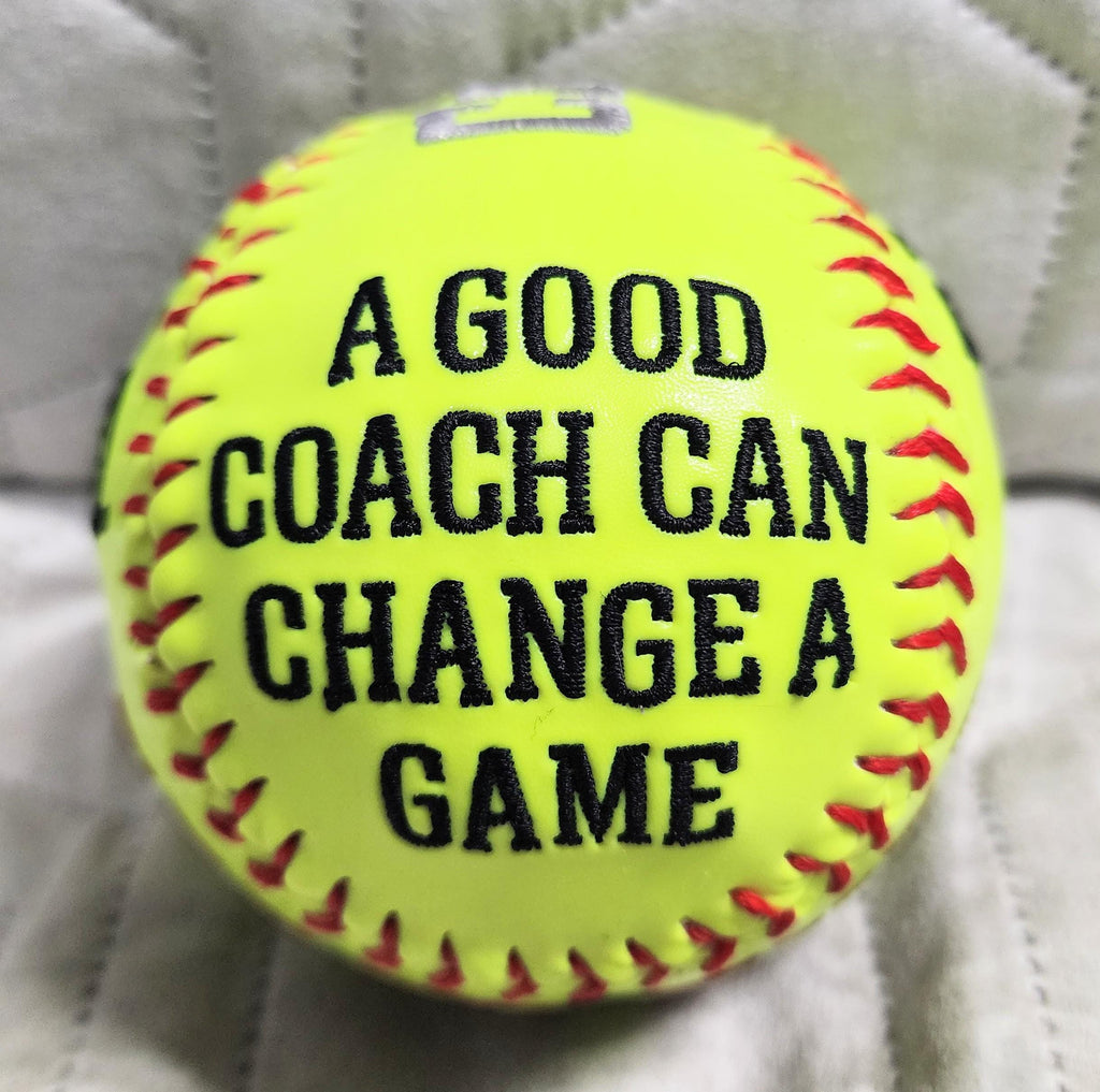 Coaches Gift//Custom Personalized Embroidered Softball // Softball Gift// Keepsake ball // Coach gift// Memorabilia