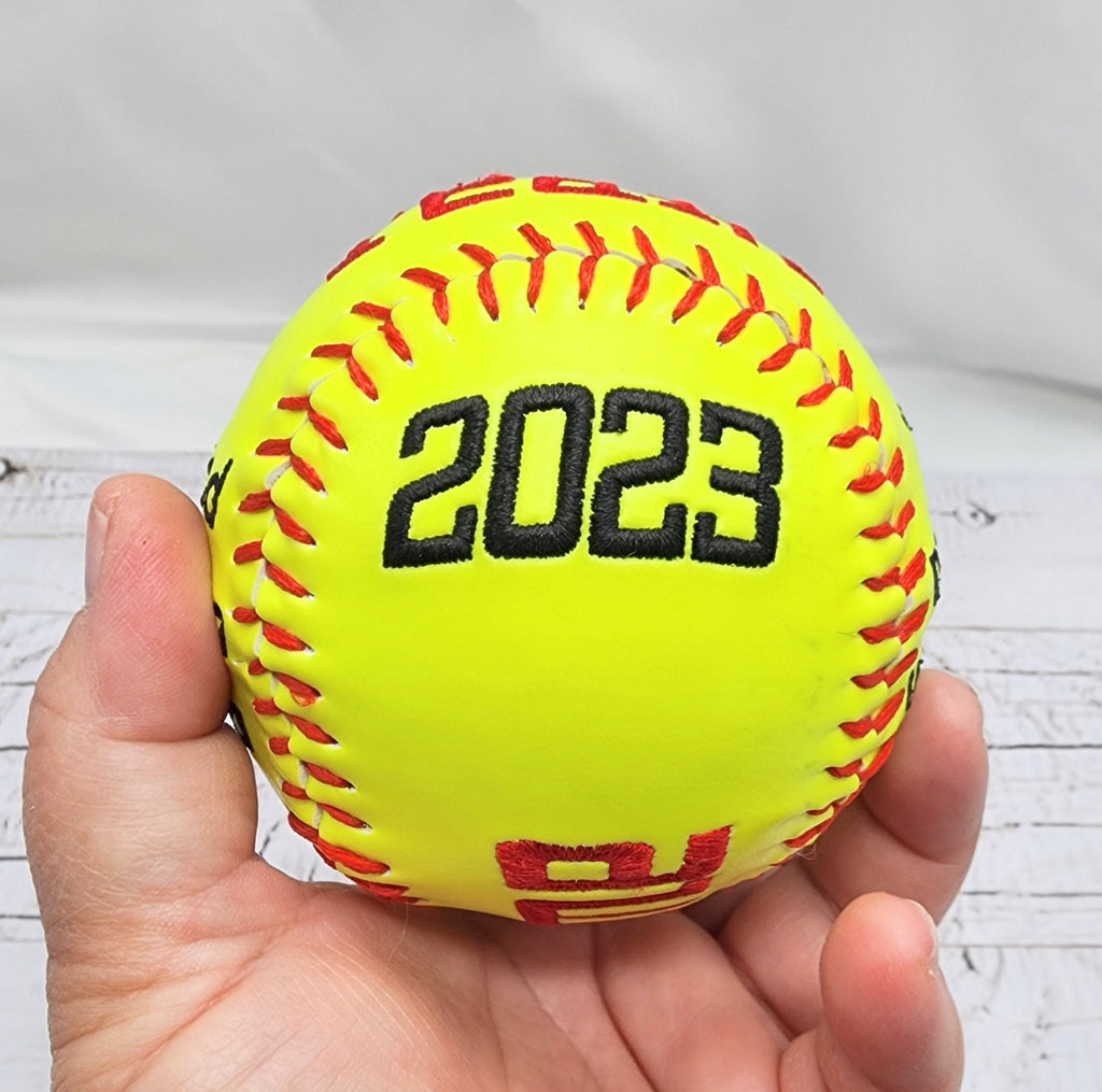 Coaches Gift//Custom Personalized Embroidered Softball // Softball Gift// Keepsake ball // Coach gift// Memorabilia