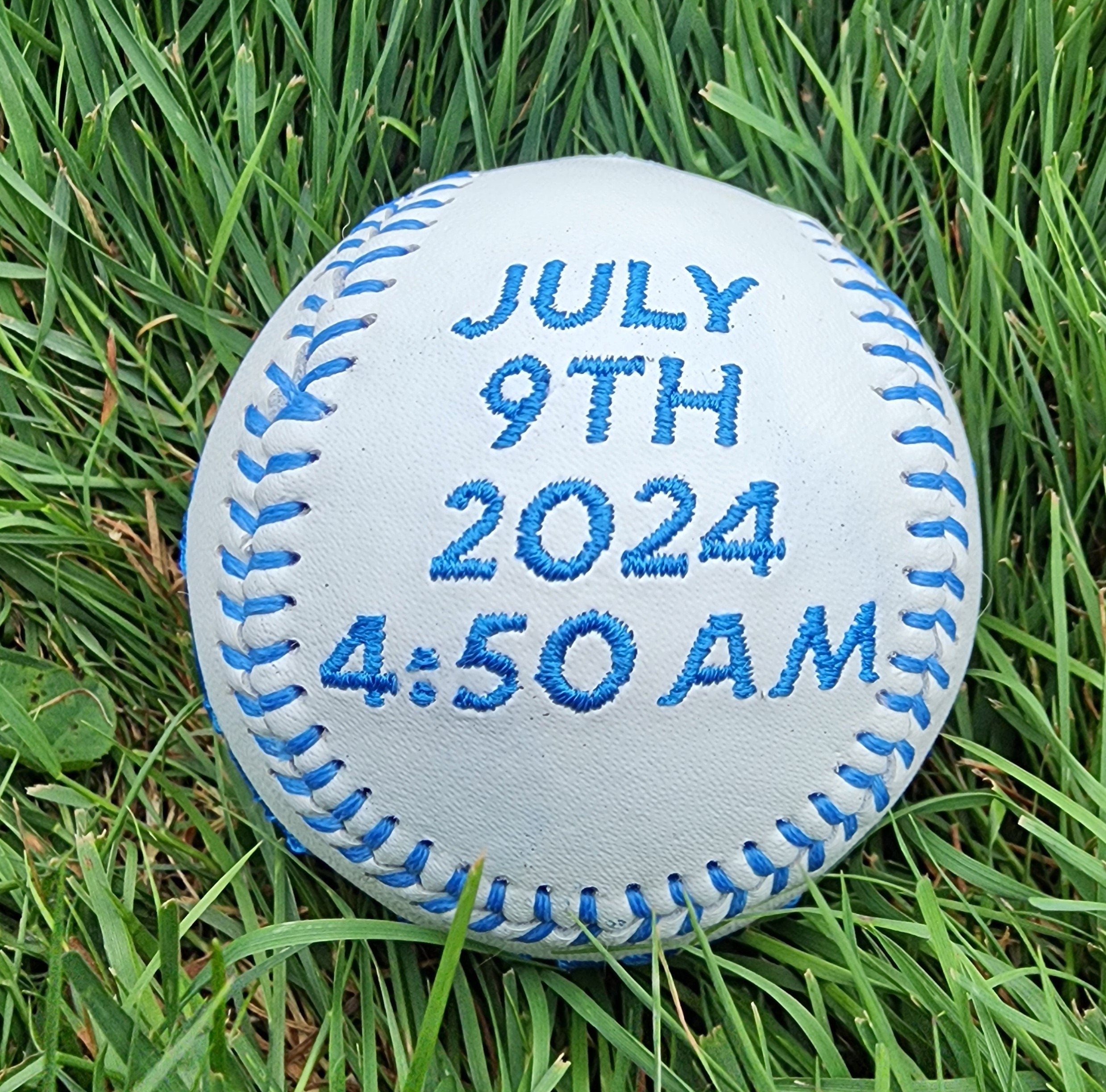Embroidered Birth Stats Baseball/Softball, Personalized Baby Keepsake