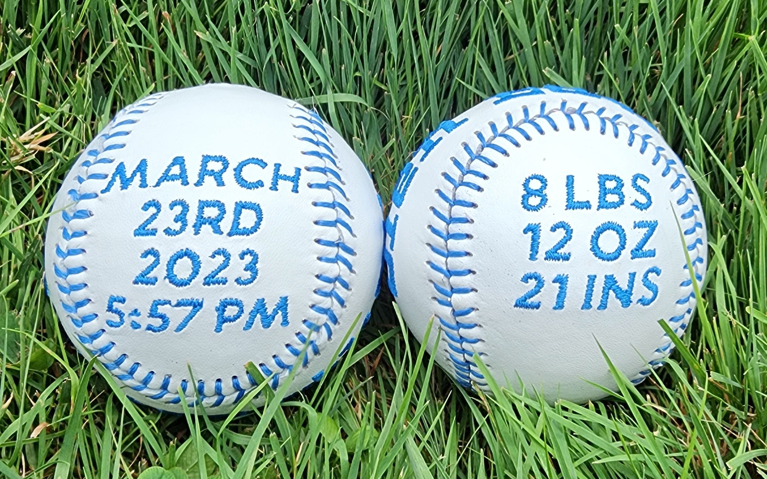 Embroidered Birth Stats Baseball/Softball, Personalized Baby Keepsake
