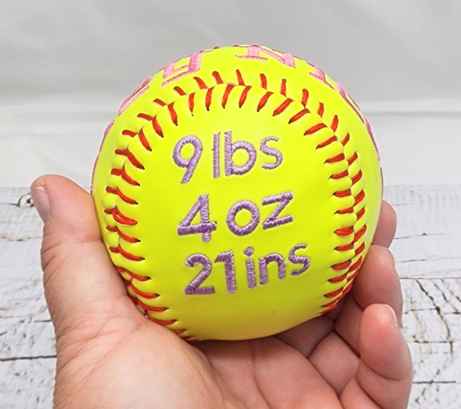 Embroidered Birth Stats Softball/Baseball – Personalized Baby Keepsake Gift