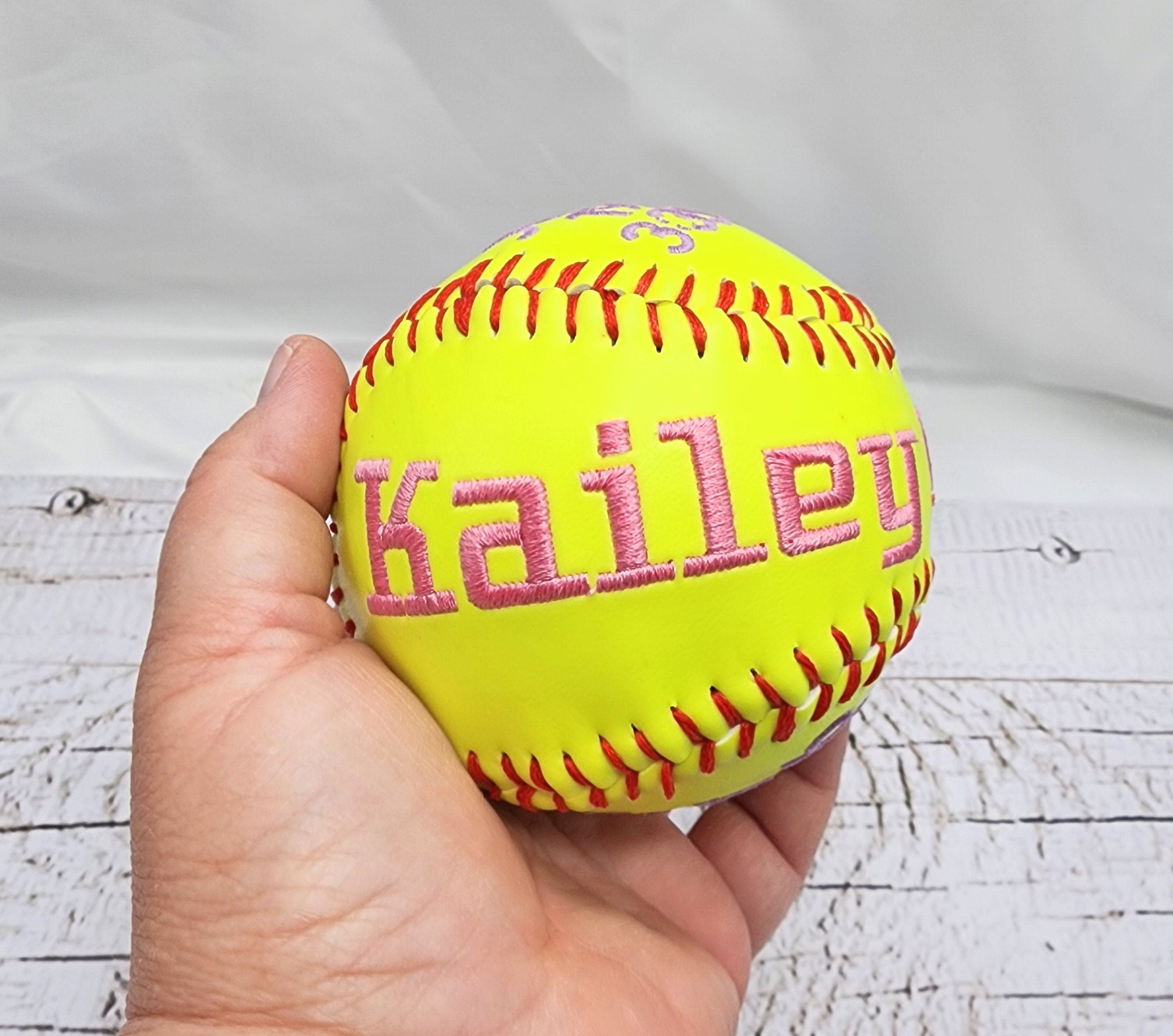 Embroidered Birth Stats Softball/Baseball – Personalized Baby Keepsake Gift