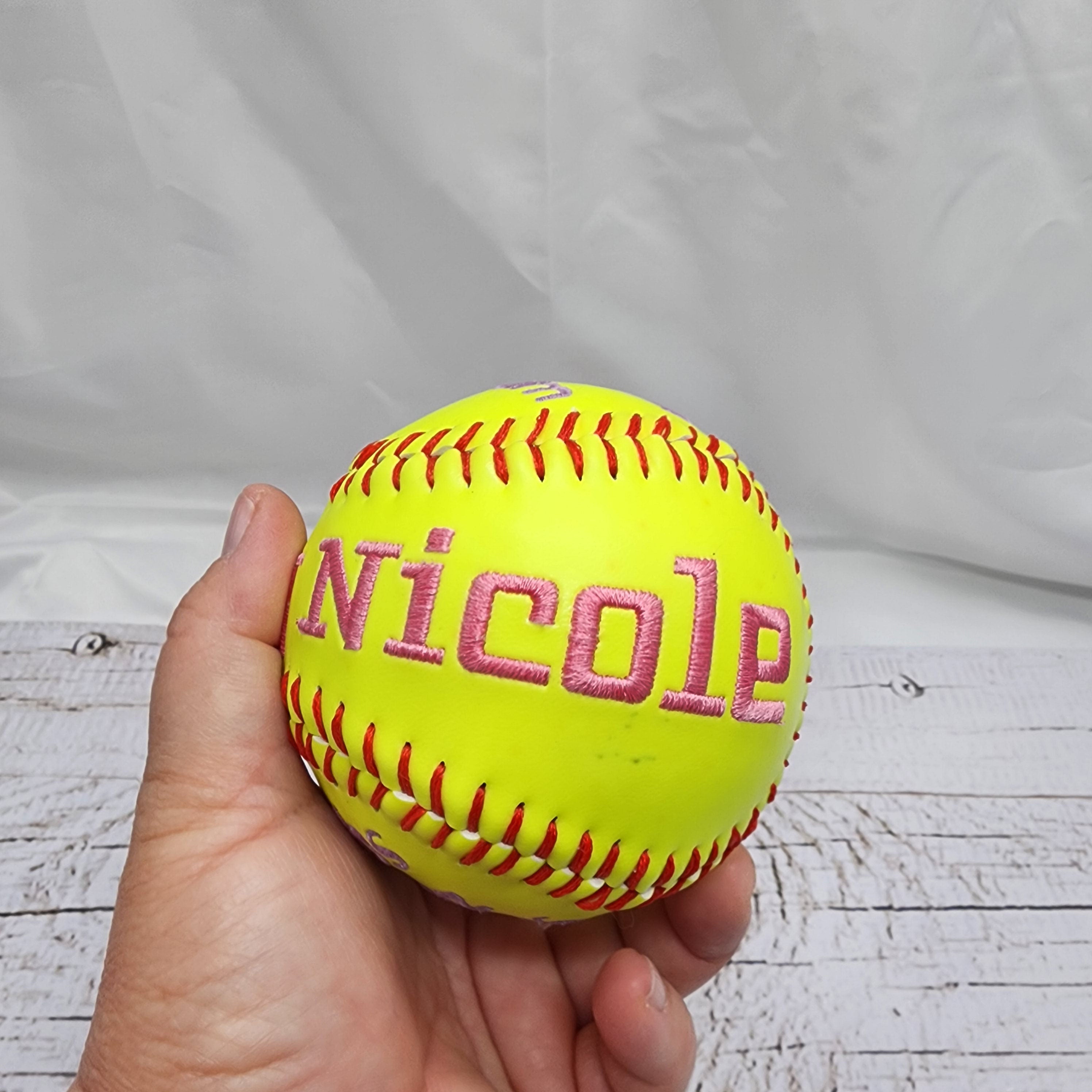 Embroidered Birth Stats Softball/Baseball – Personalized Baby Keepsake Gift