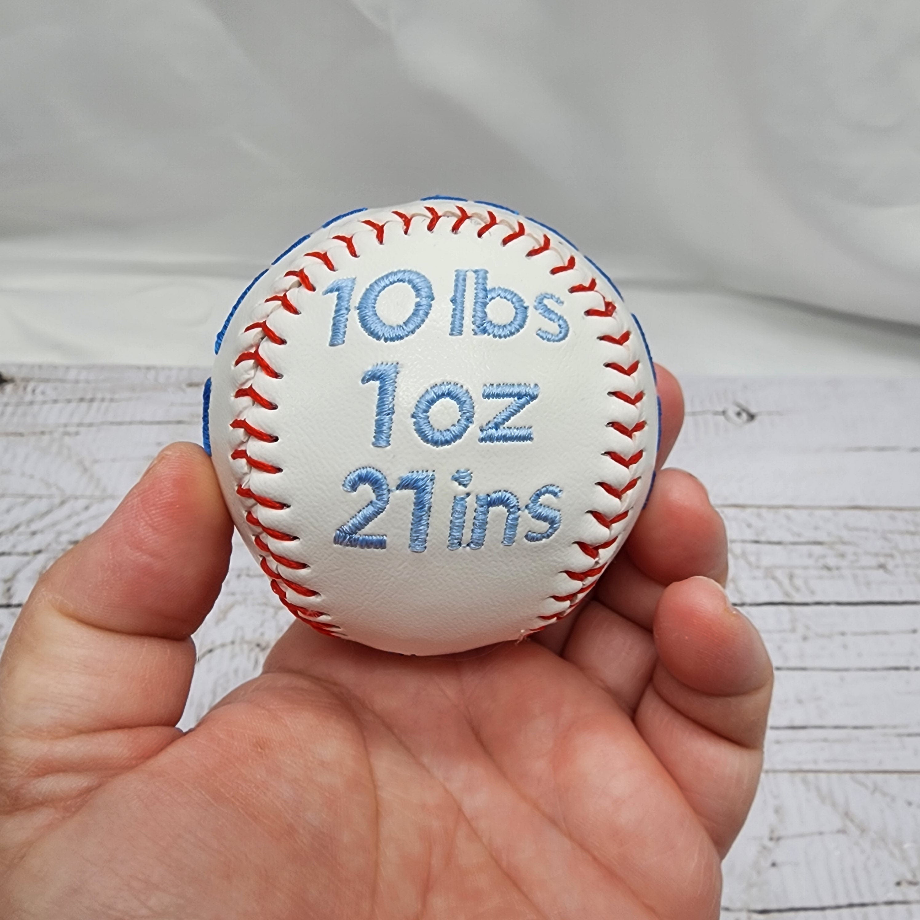 Embroidered Birth Stats Softball/Baseball – Personalized Baby Keepsake Gift