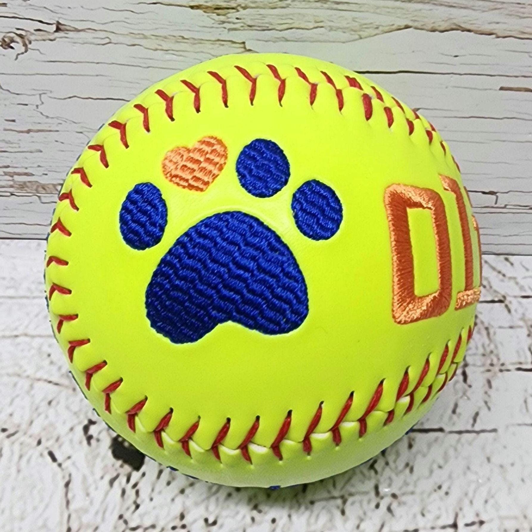 Embroidered Pet Memorial Baseball - Personalized Dog Remembrance Keepsake
