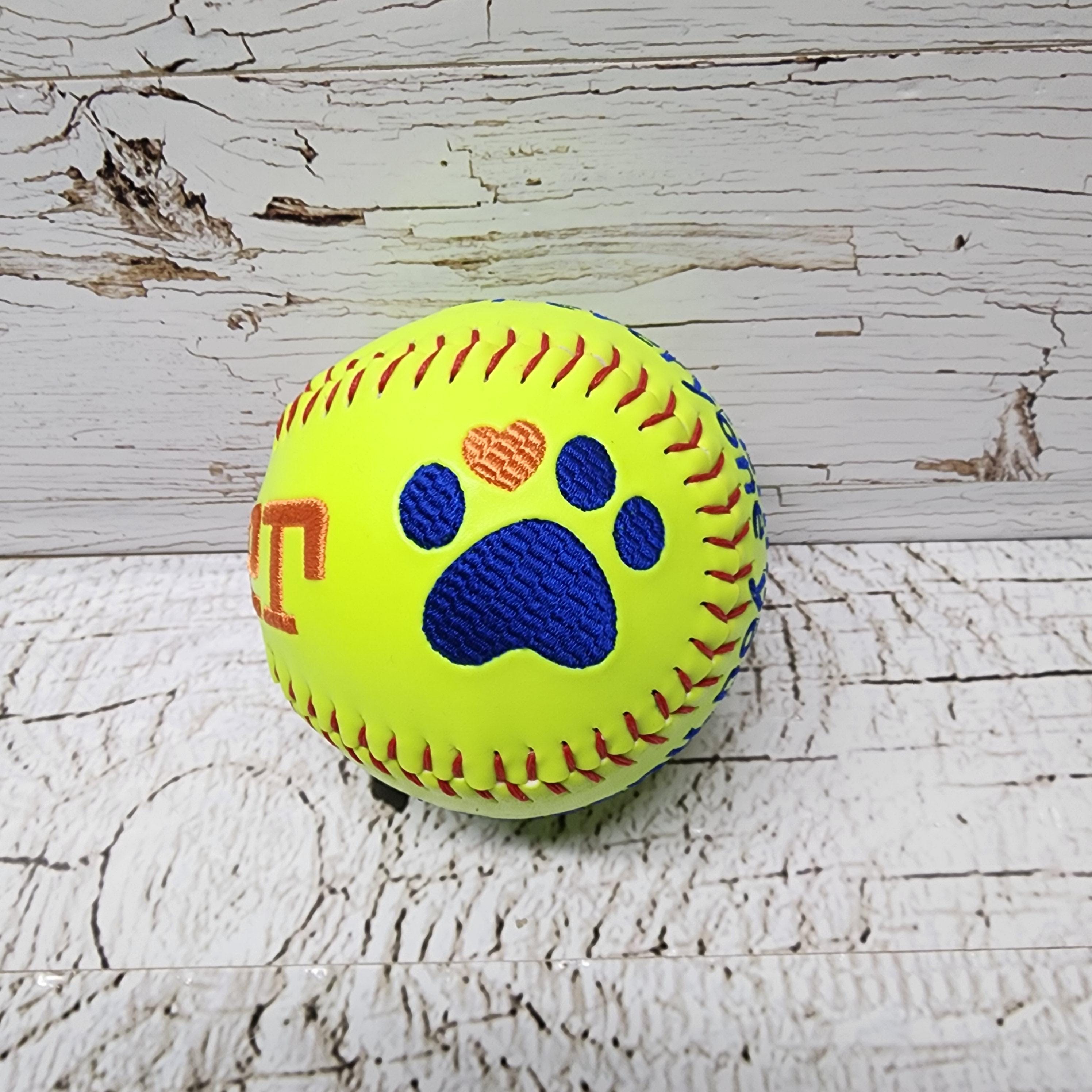 Embroidered Pet Memorial Baseball - Personalized Dog Remembrance Keepsake