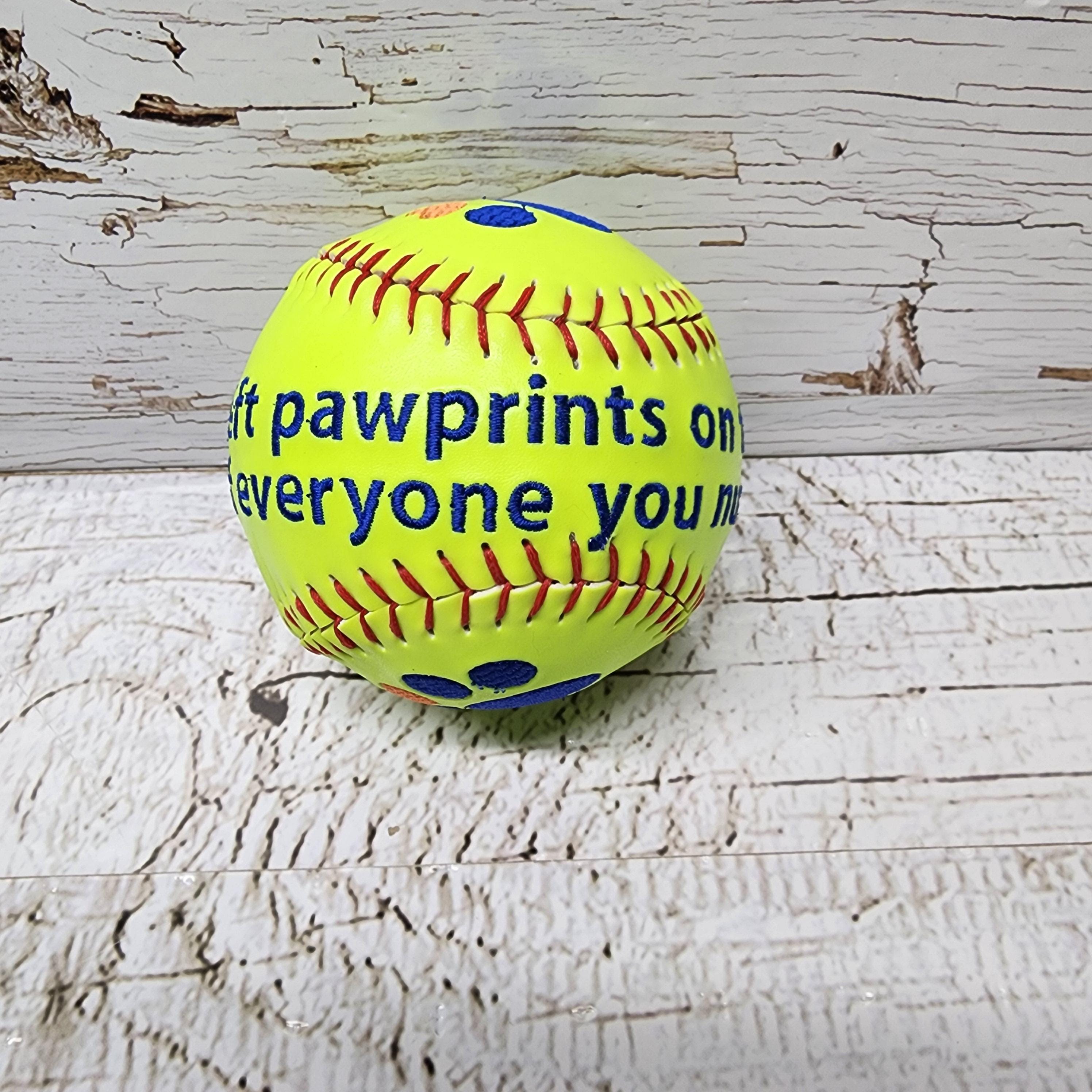 Embroidered Pet Memorial Baseball - Personalized Dog Remembrance Keepsake