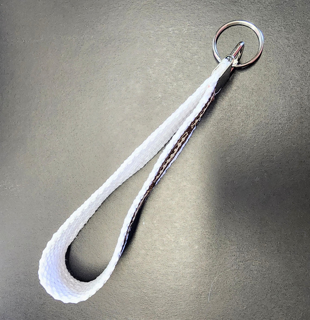Football Ribbon Key Fob Wristlet - Cotton Keychain