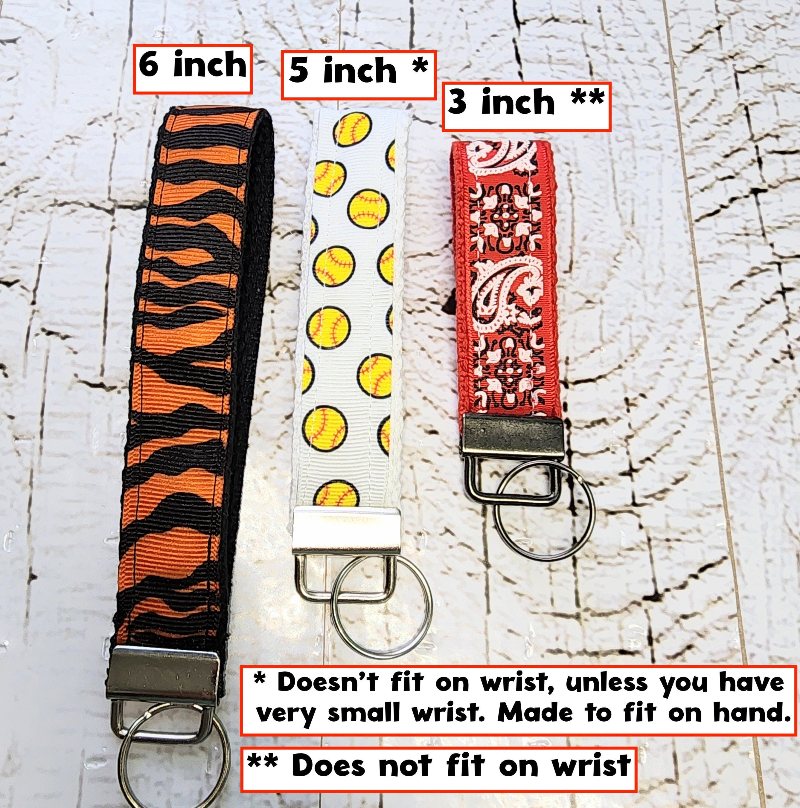 Football Ribbon Key Fob Wristlet - Cotton Keychain