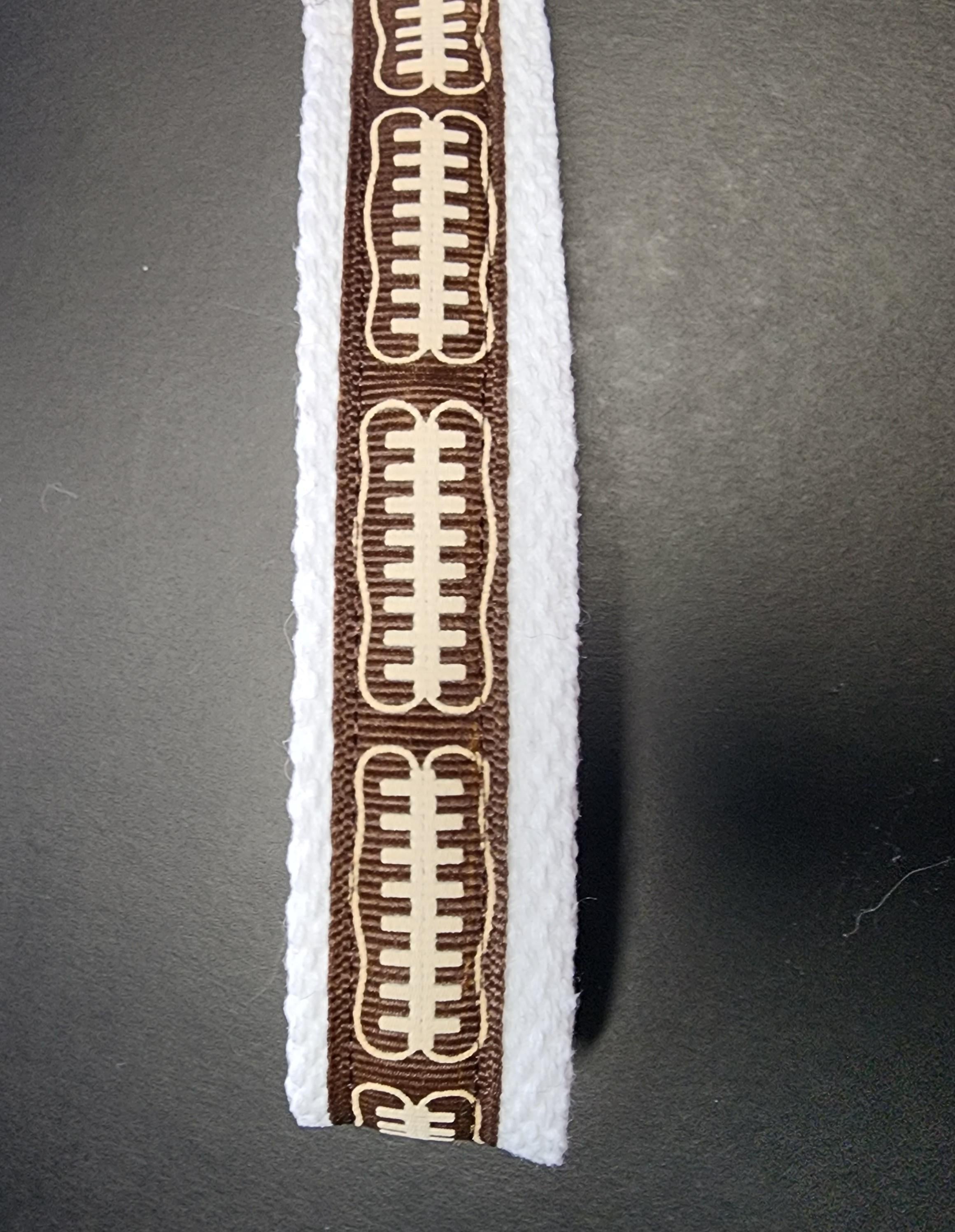 Football Ribbon Key Fob Wristlet - Cotton Keychain