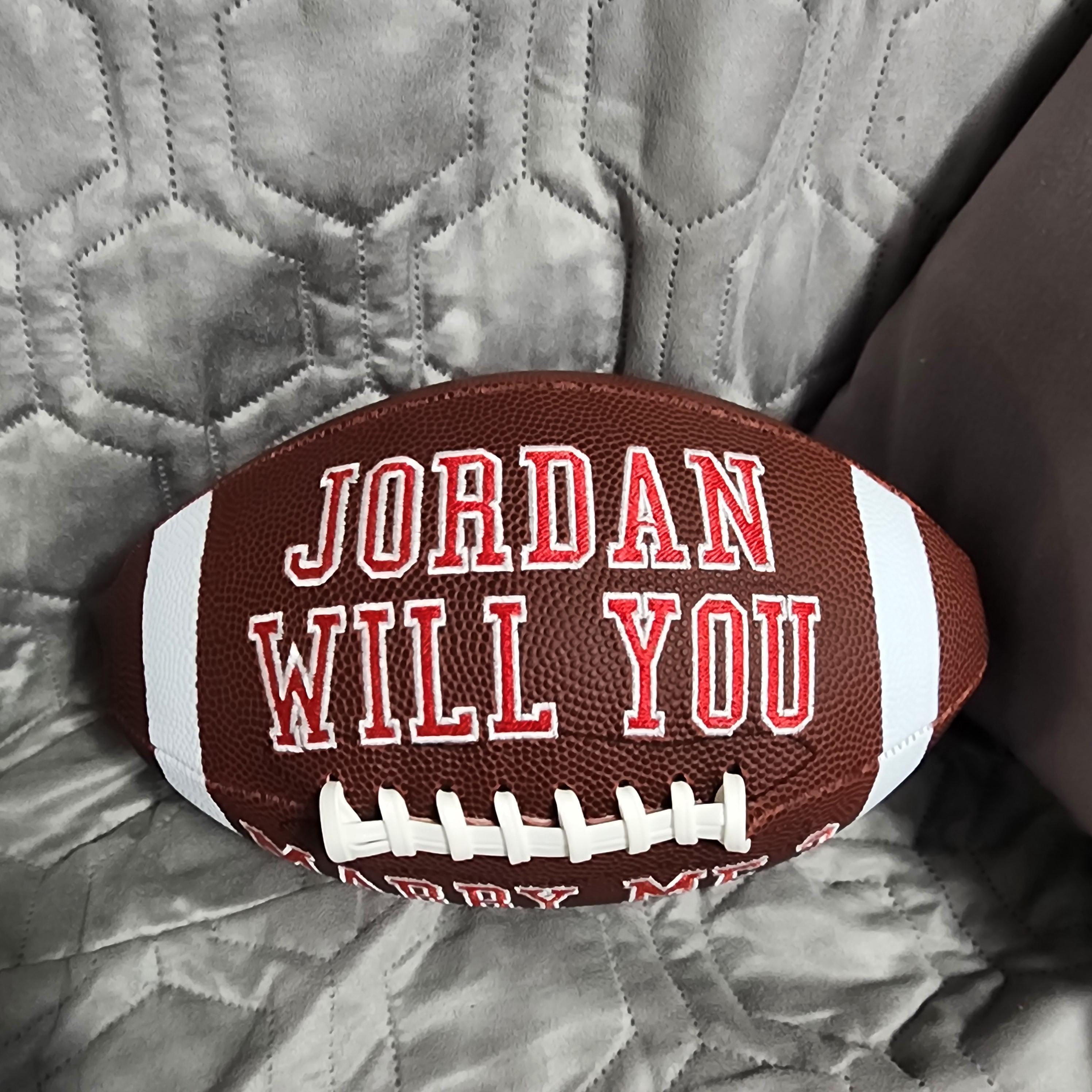 Marriage proposal// Will you Marry me// Engagement// Promposal// Embroidered Personalized Football Gift