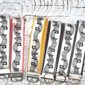 Music Print Key Fob Wristlet, Cotton Keychain
