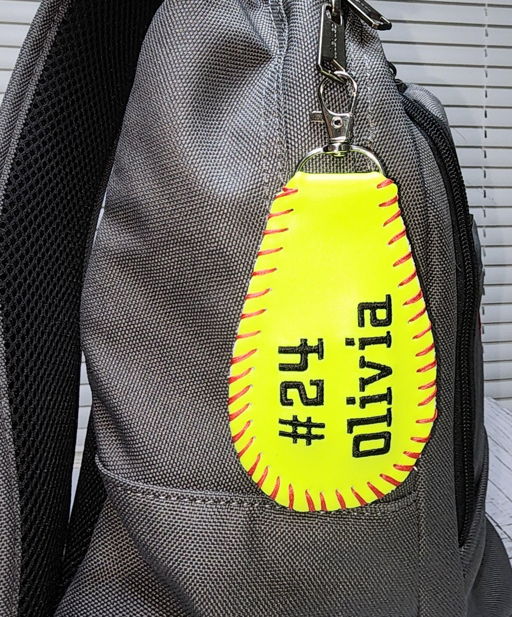 Personalized Baseball Bag Tag: Double-Sided, Custom Name & Number