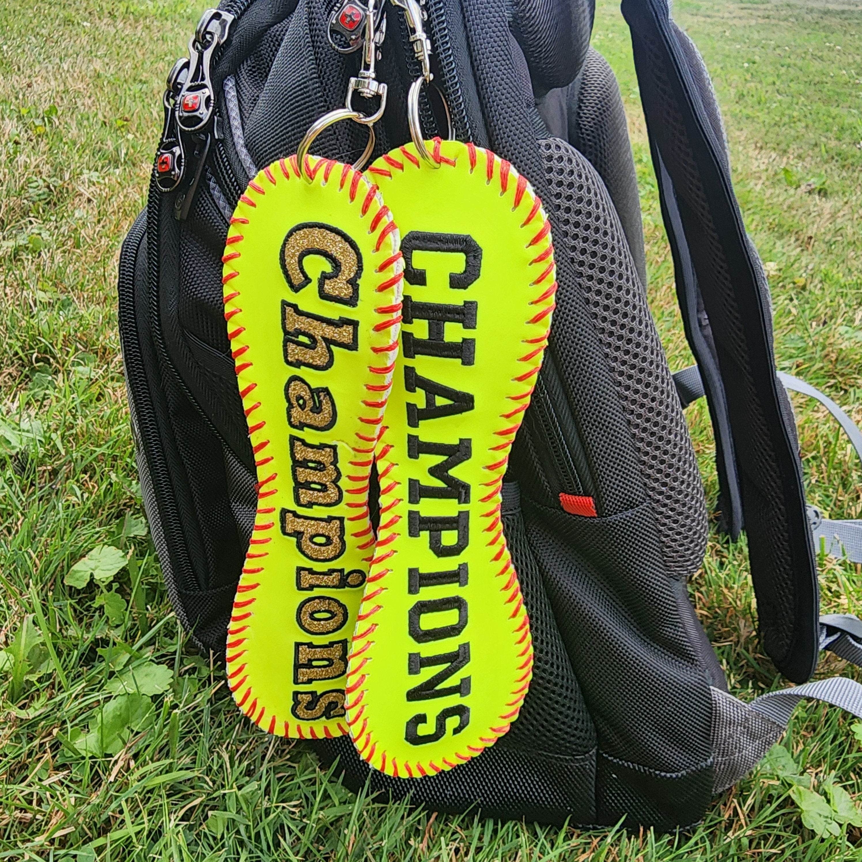Personalized Champions Softball Bag Tag - Custom Team Award
