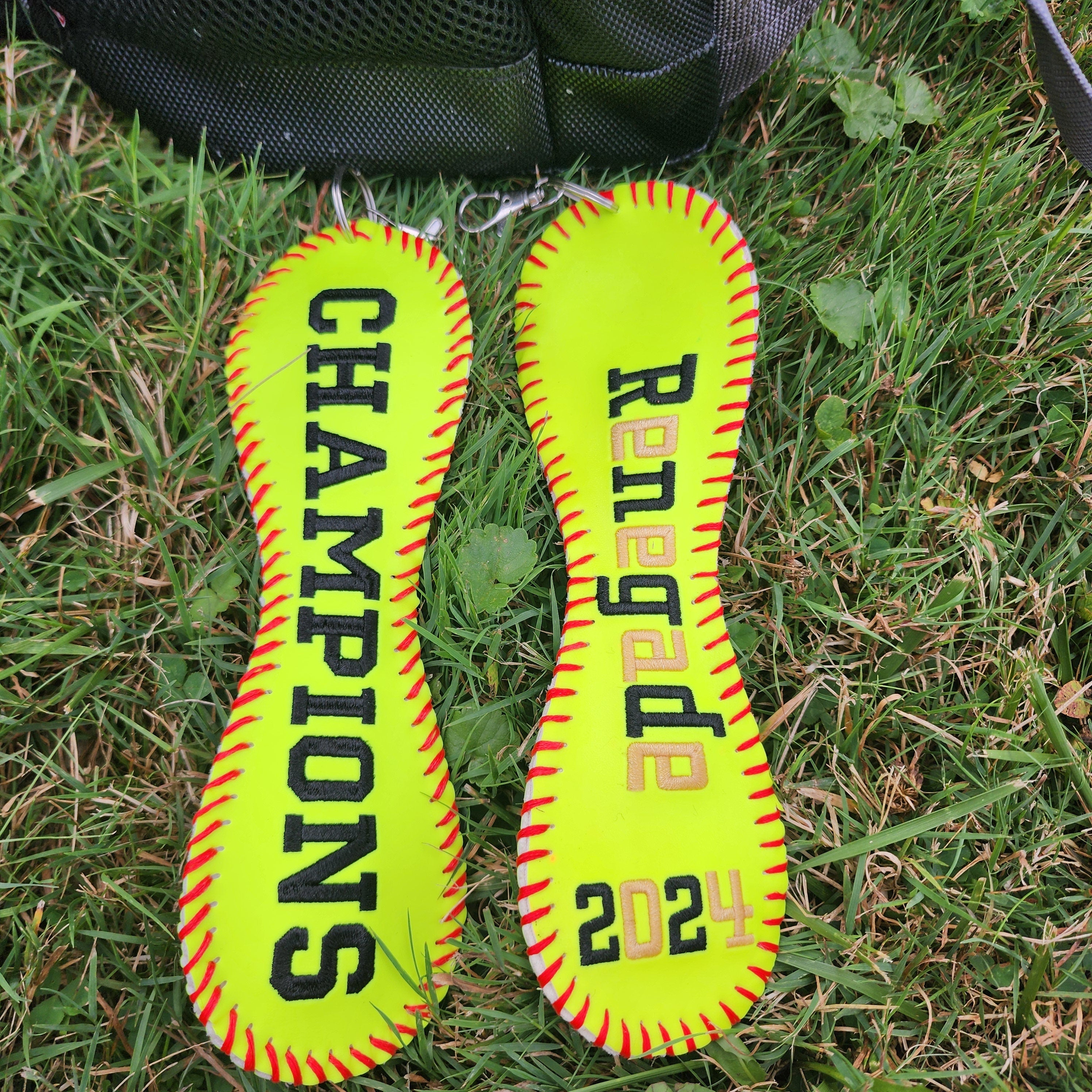 Personalized Champions Softball Bag Tag - Custom Team Award