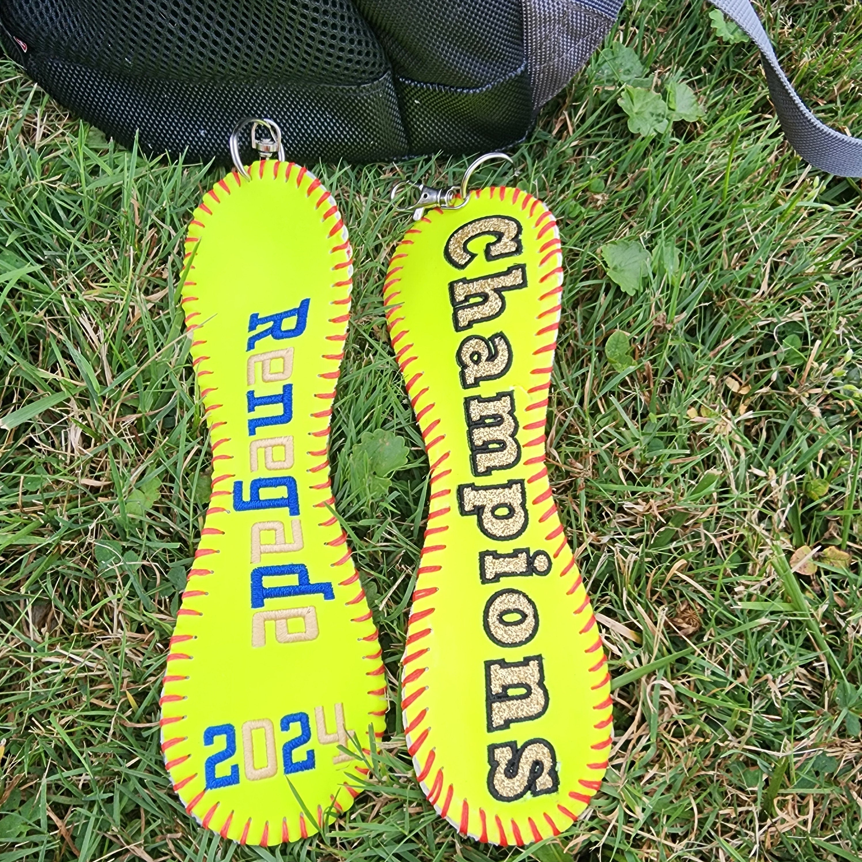 Personalized Champions Softball Bag Tag - Custom Team Award