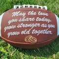 Personalized Embroidered Football - Wedding, Engagement, Anniversary Gift