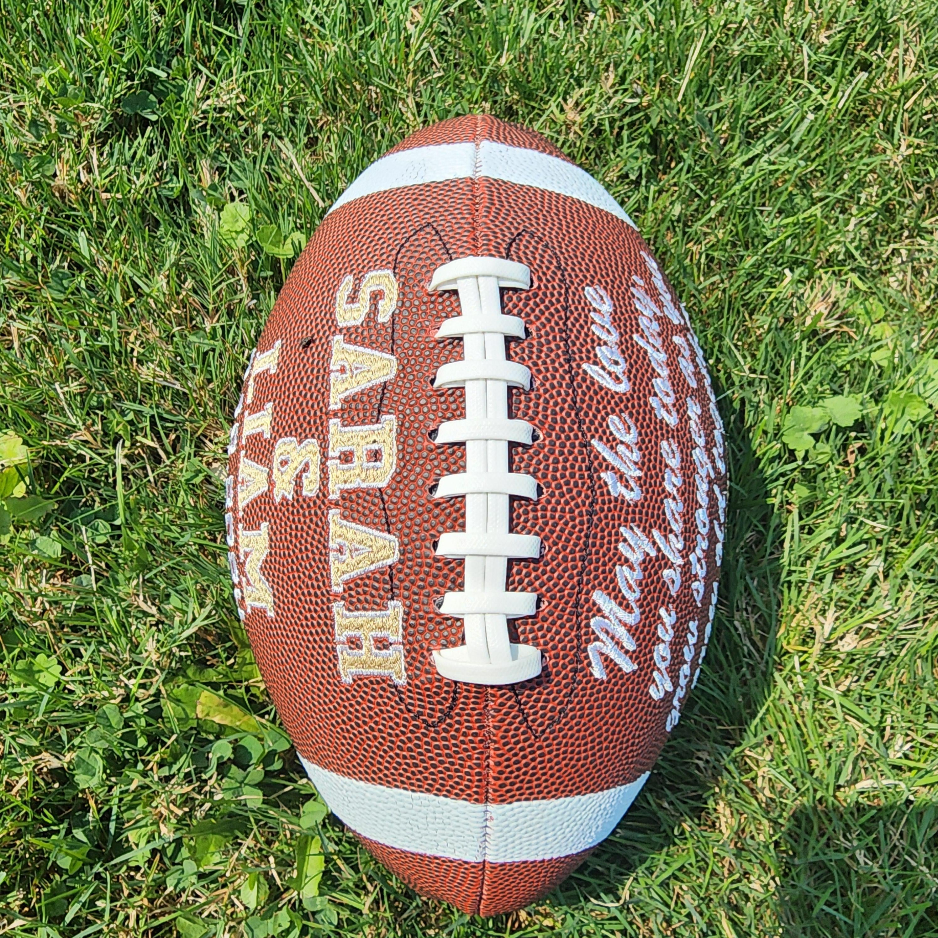 Personalized Embroidered Football - Wedding, Engagement, Anniversary Gift