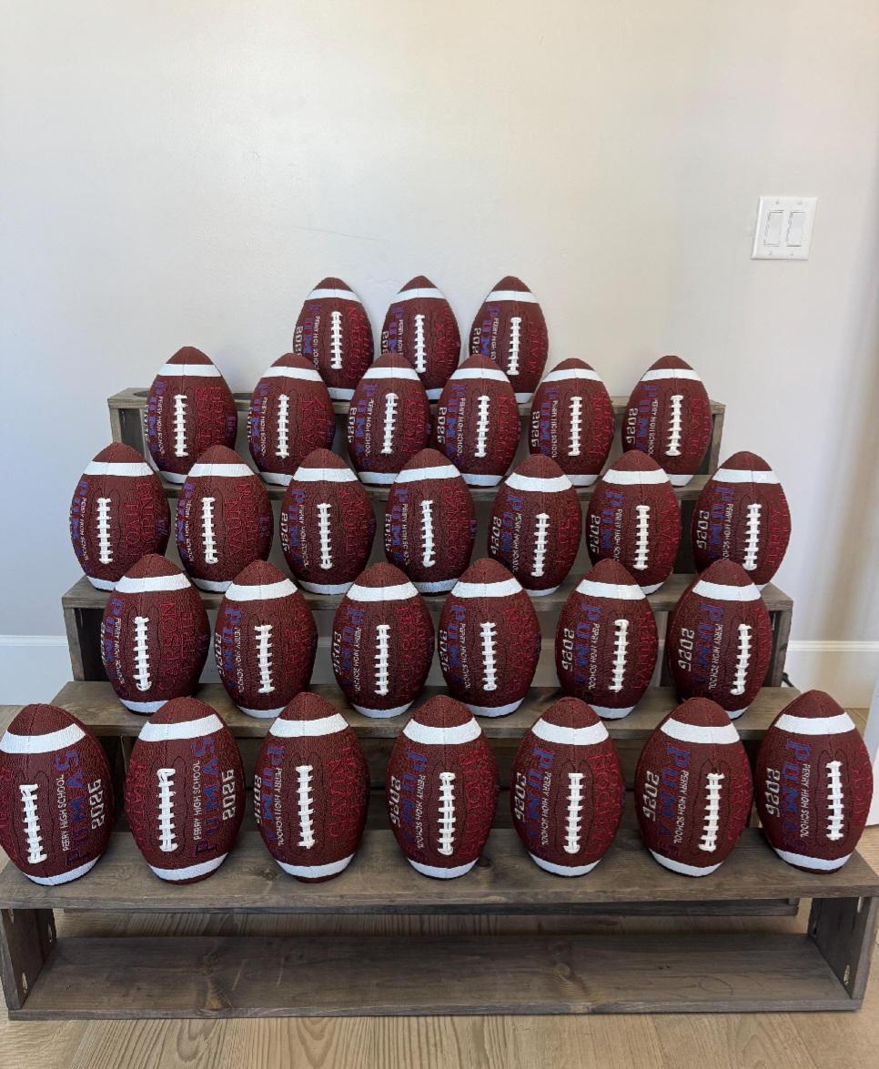 Personalized Embroidered Football, Senior Player Gift, Class of 2026