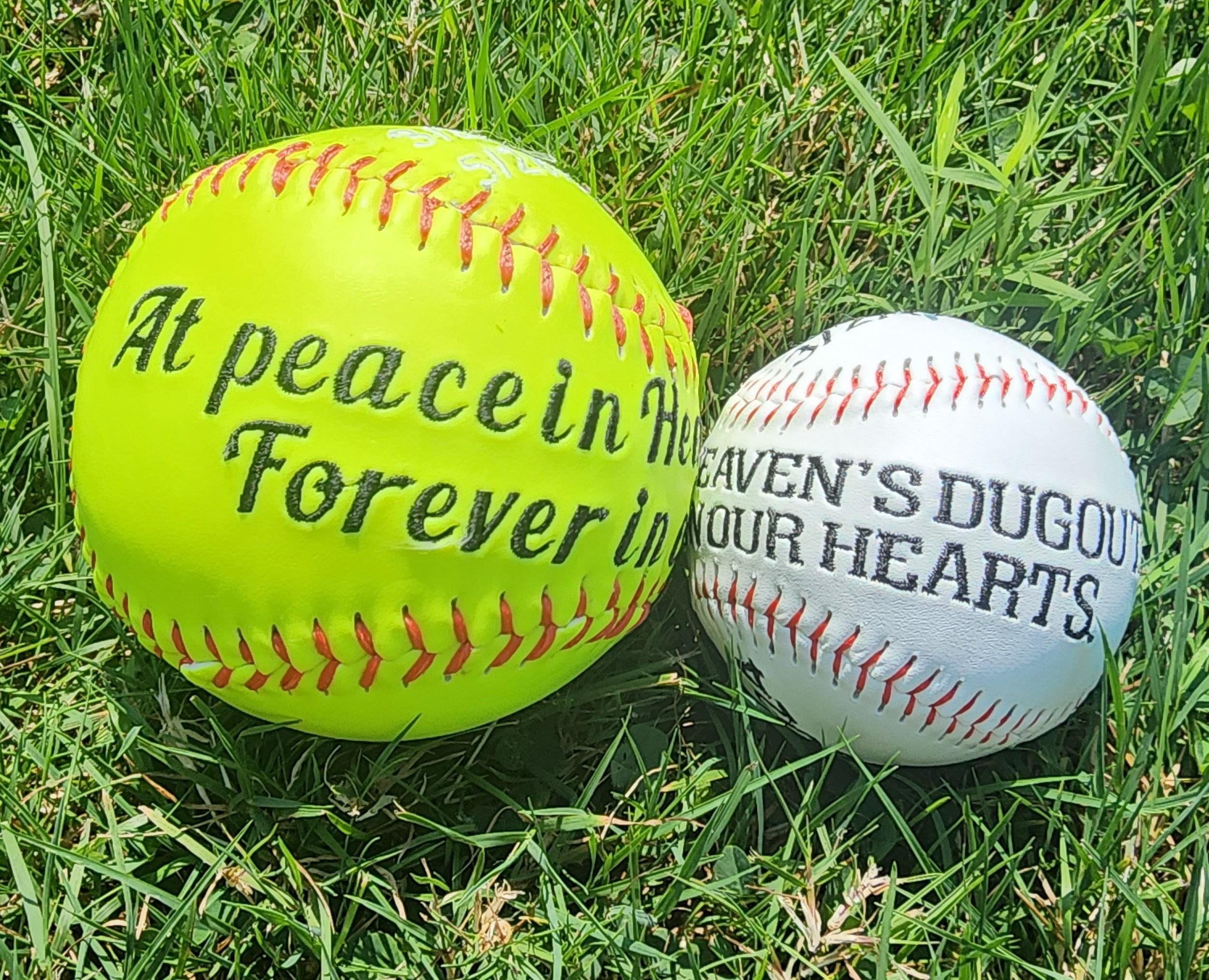 Personalized Embroidered Memorial Softball - Keepsake Remembrance Gift