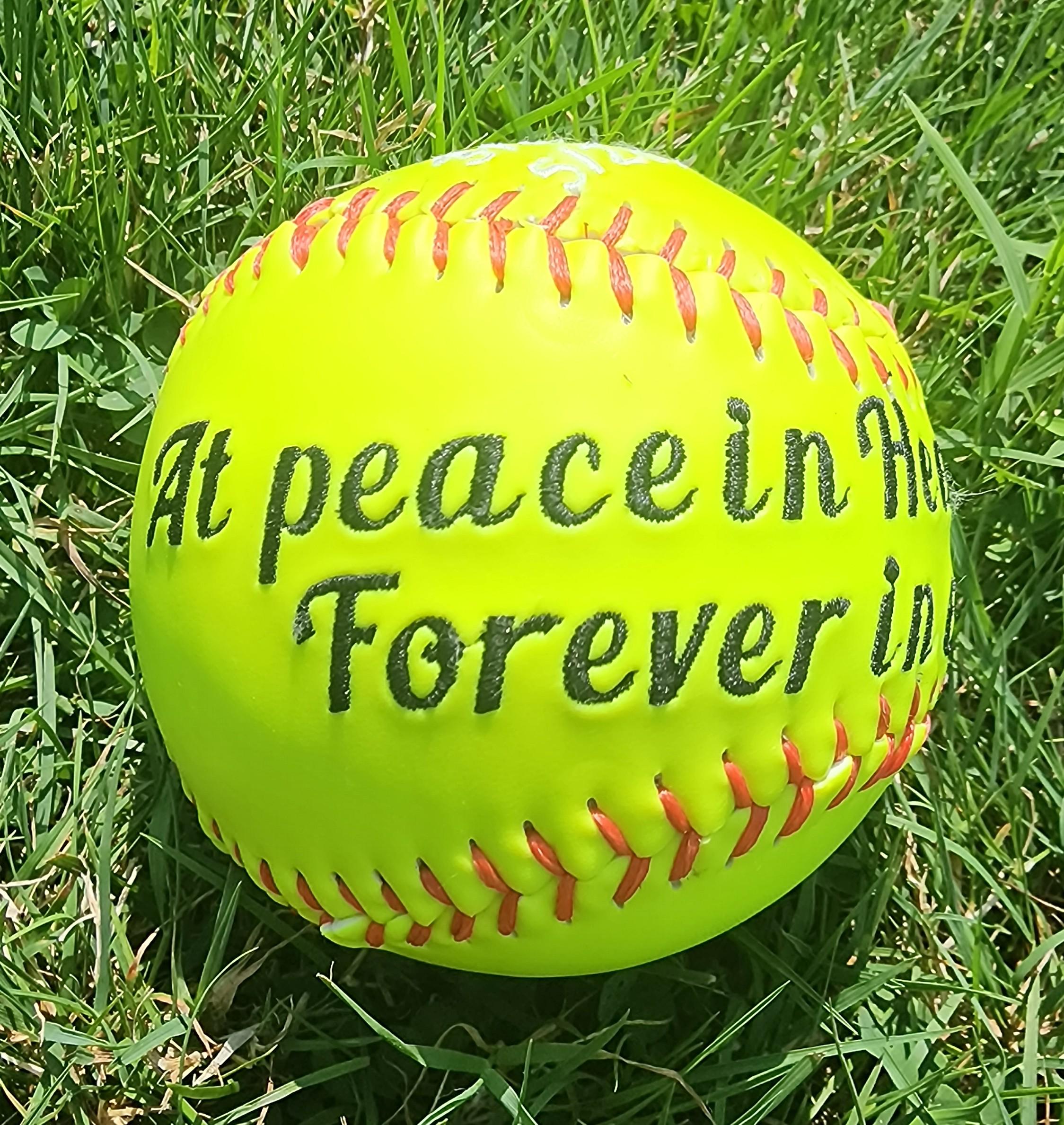 Personalized Embroidered Memorial Softball - Keepsake Remembrance Gift