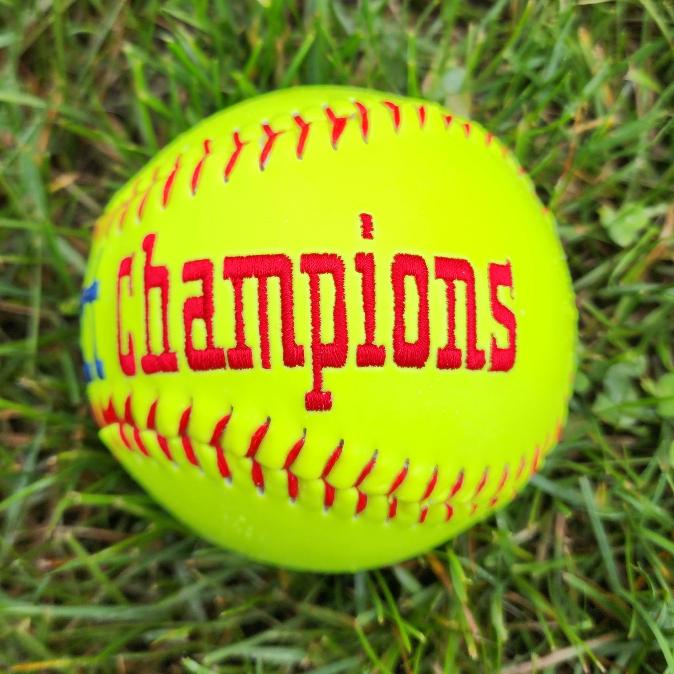 Personalized Embroidered Softball - Championship Team Keepsake