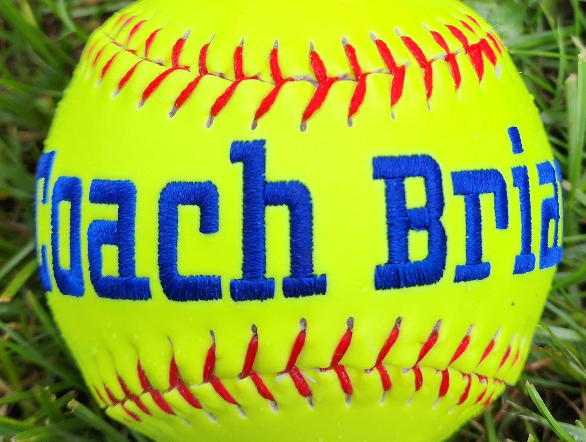 Personalized Embroidered Softball - Championship Team Keepsake