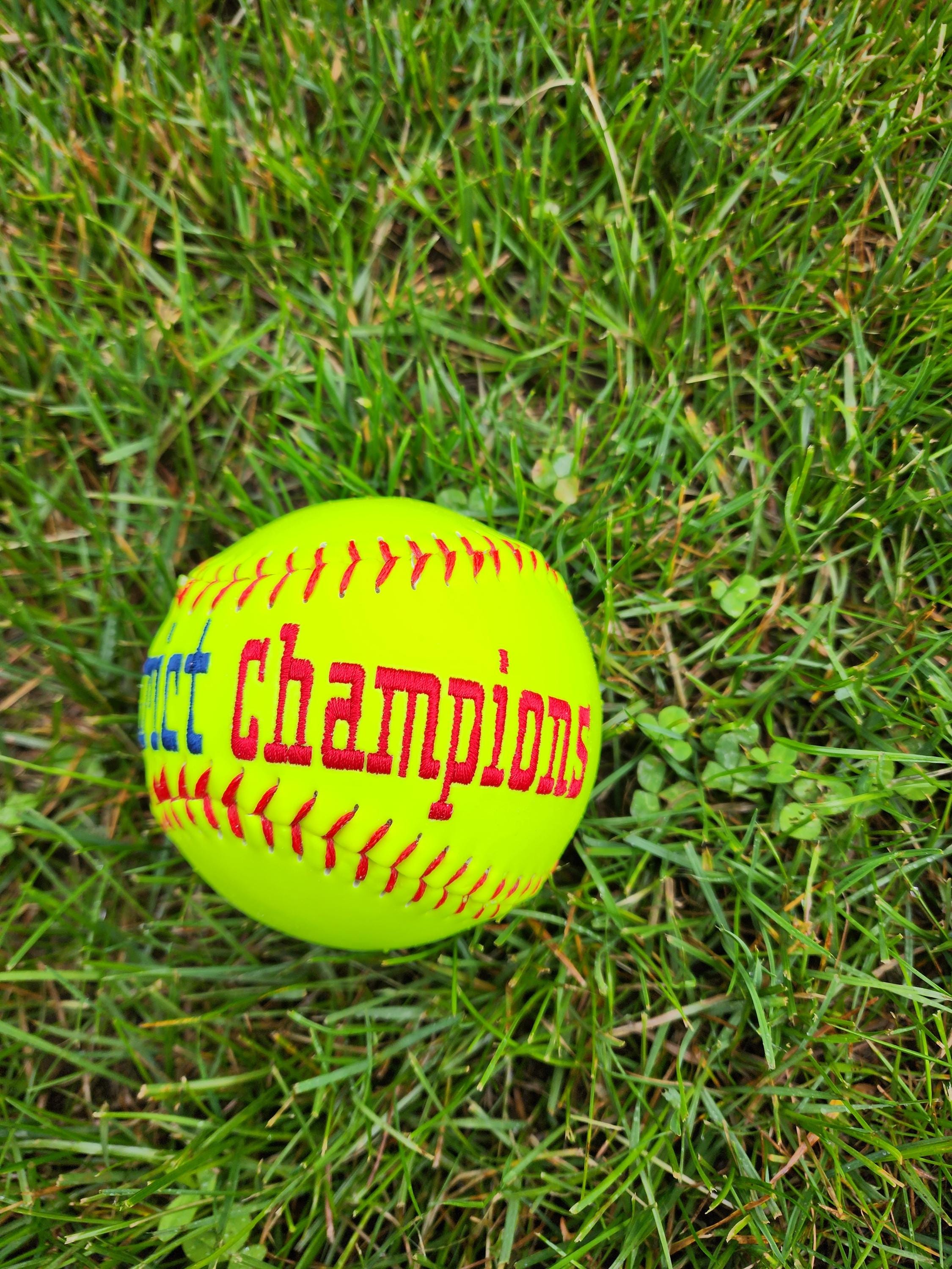 Personalized Embroidered Softball - Championship Team Keepsake