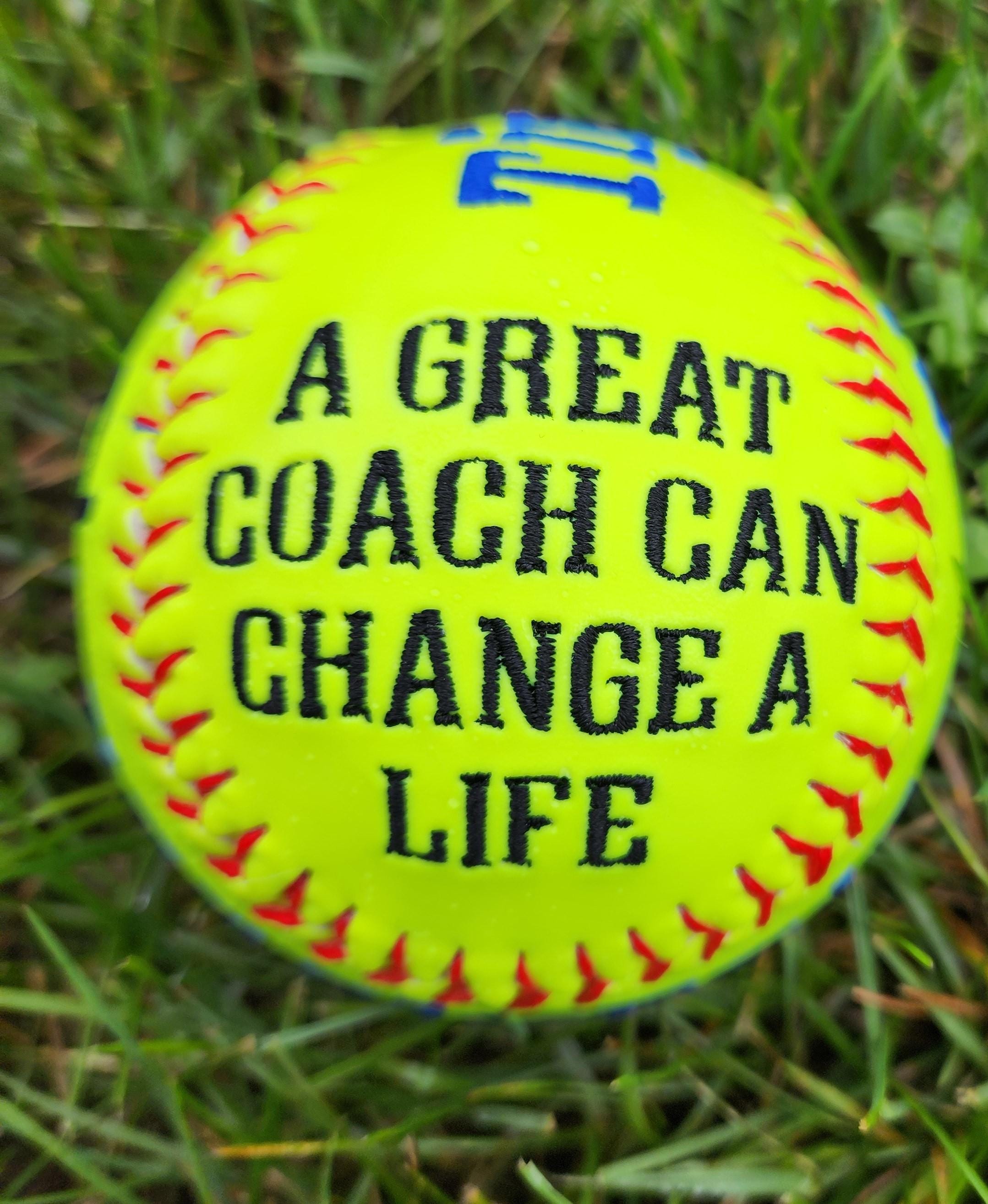 Personalized Embroidered Softball Coach Gift, Team Keepsake