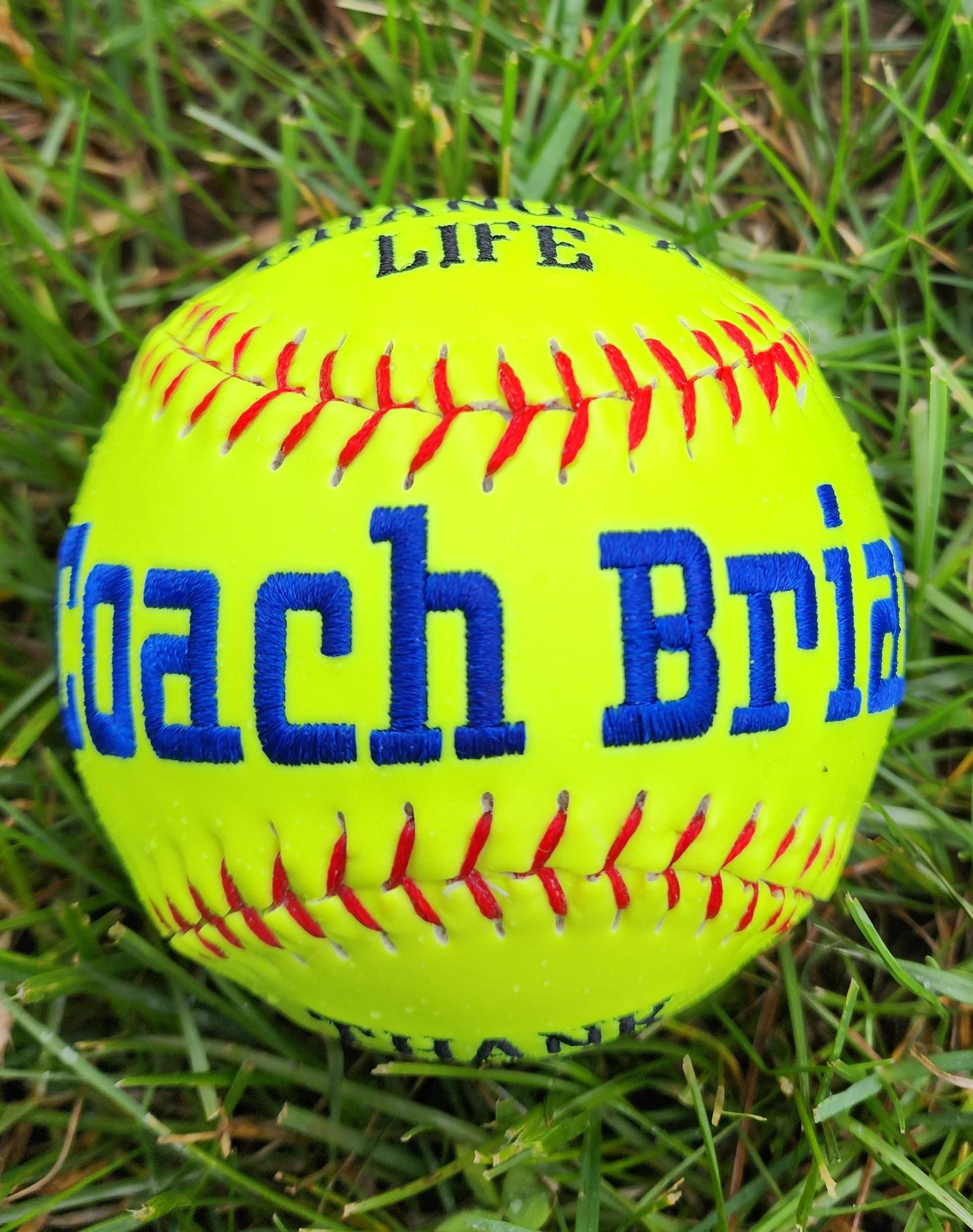 Personalized Embroidered Softball Coach Gift, Team Keepsake