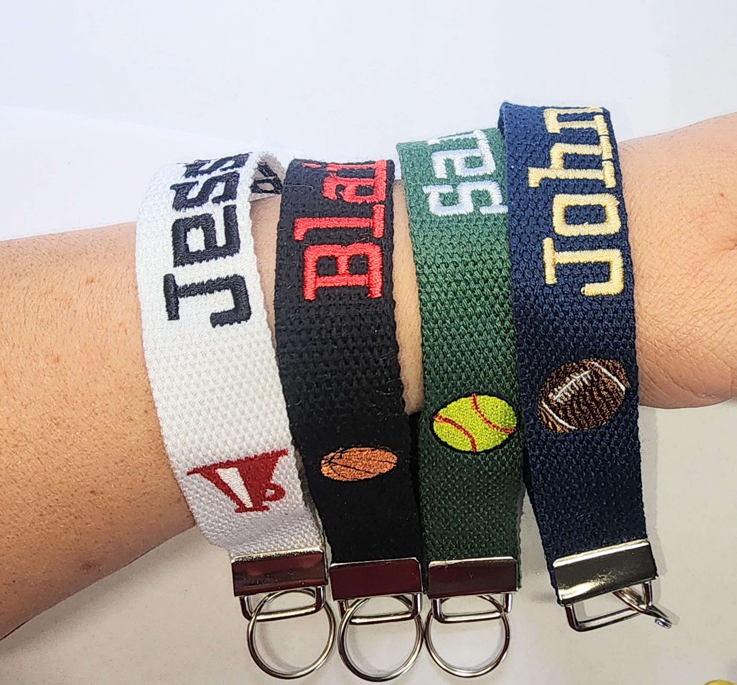 Personalized Keychain key fob//Bag Tag//Customizable Size Cotton sports Print//Sports