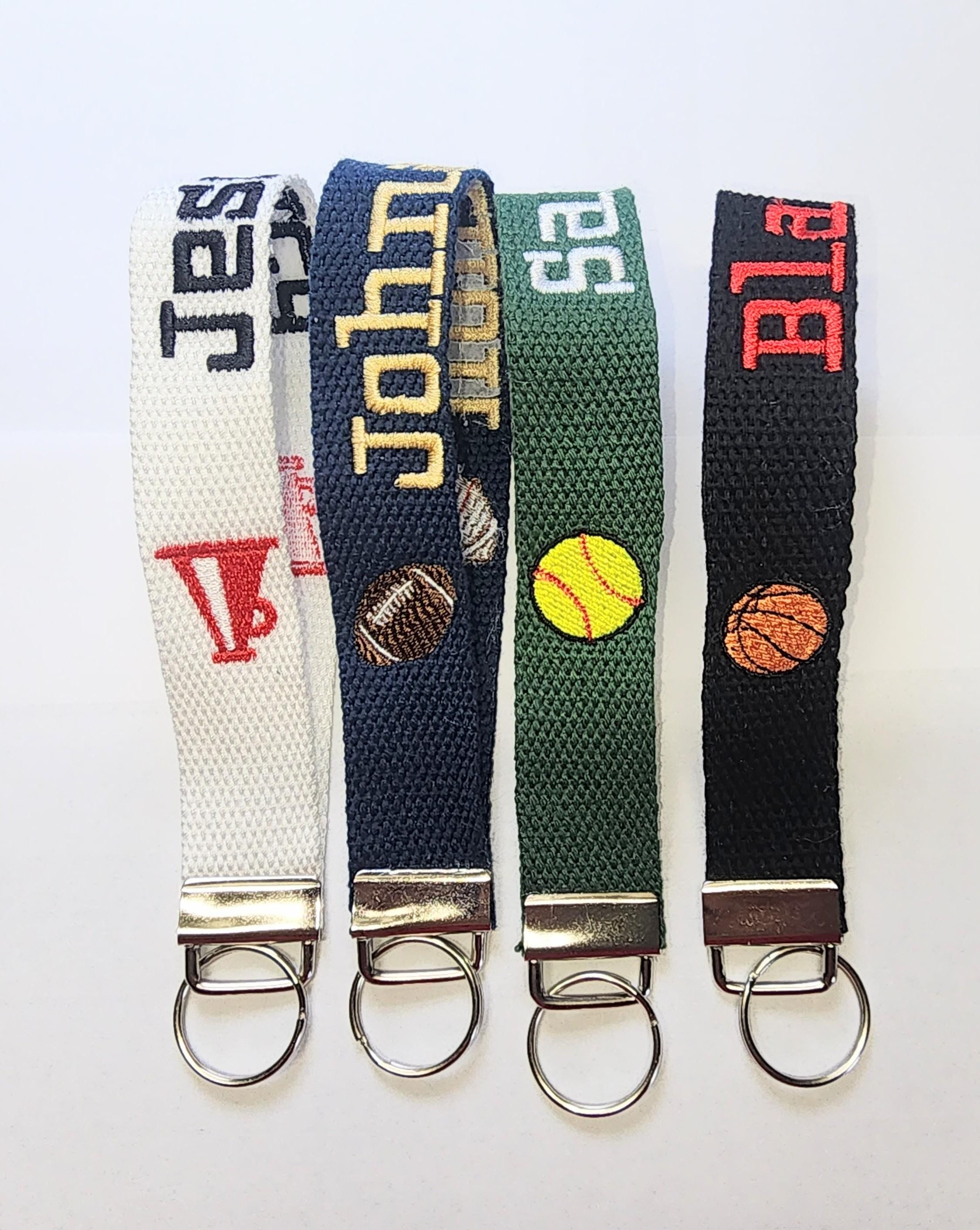 Personalized Keychain key fob//Bag Tag//Customizable Size Cotton sports Print//Sports