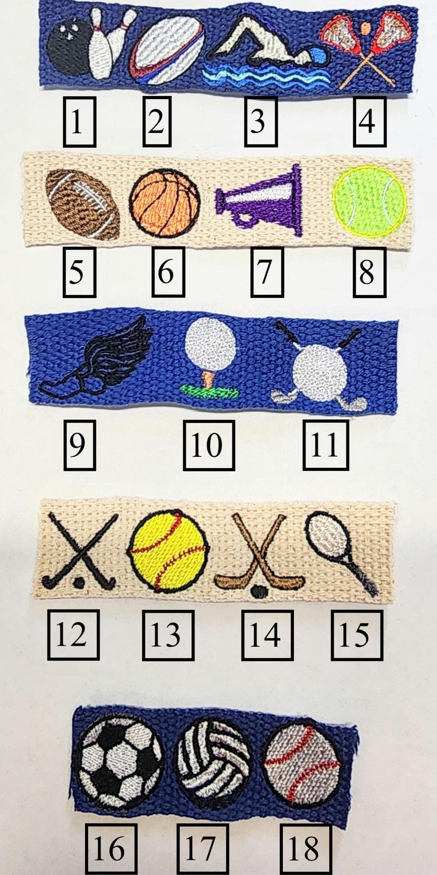 Personalized Keychain key fob//Bag Tag//Customizable Size Cotton sports Print//Sports