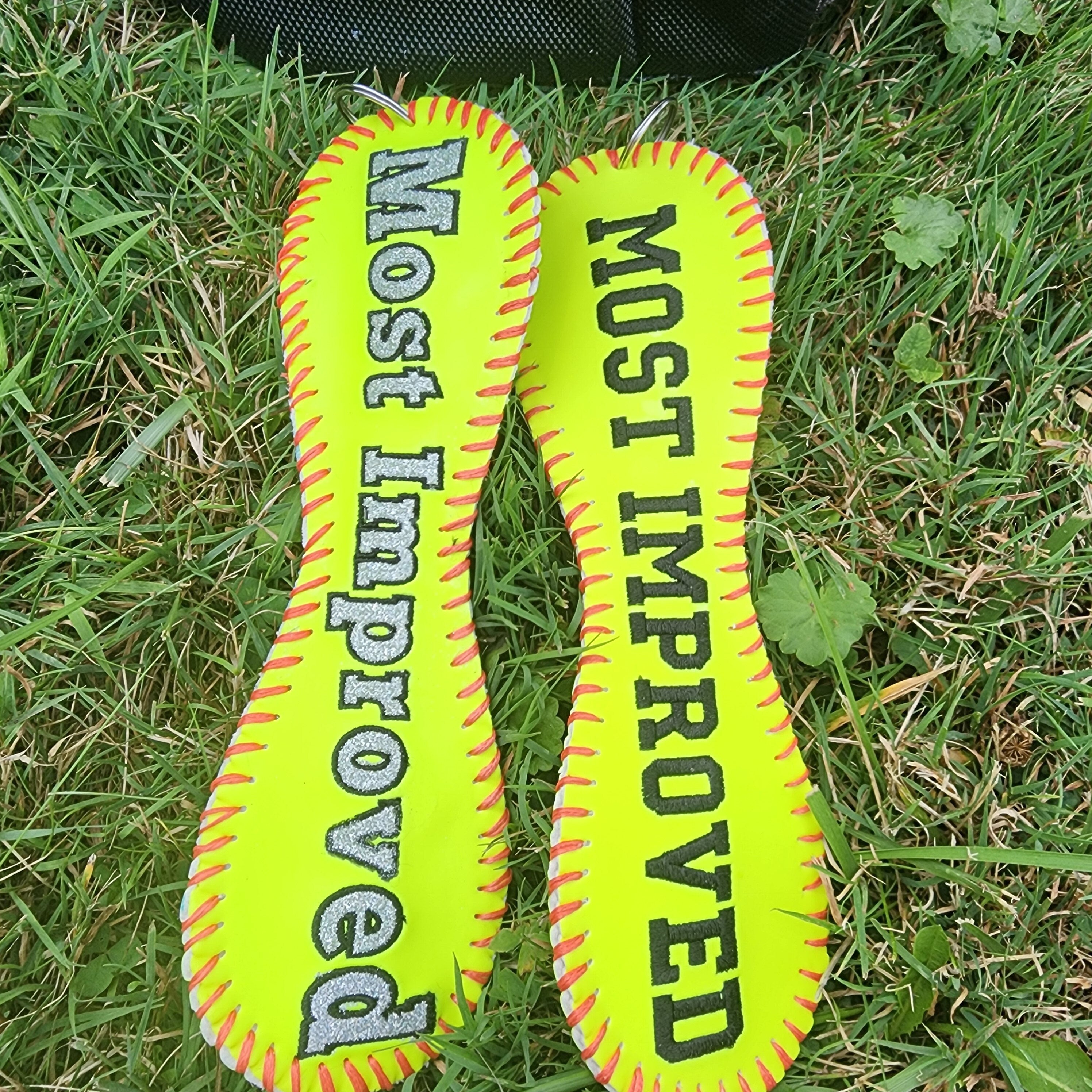 Personalized Most Improved Baseball/Softball Bag Tag Award